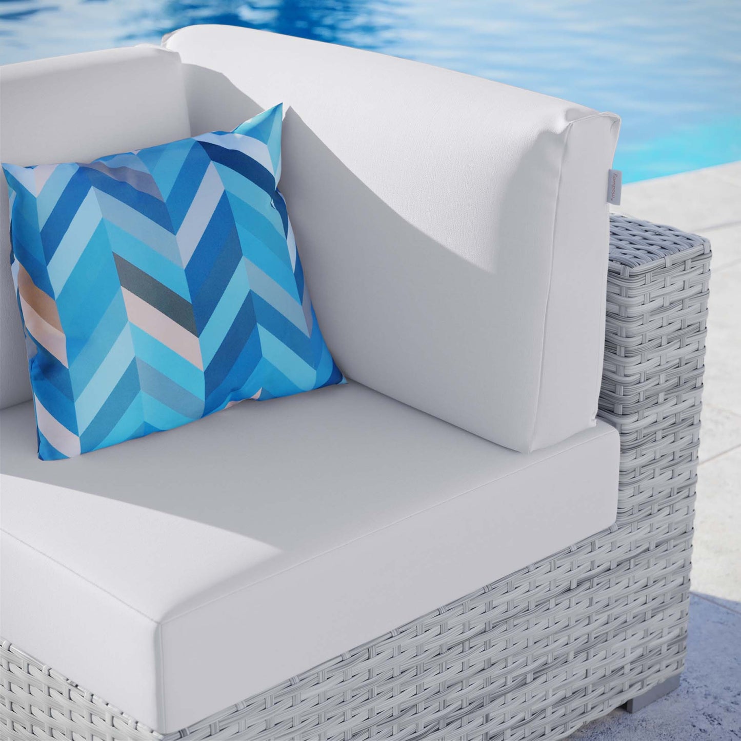 Modway Outlet Convene Outdoor Patio Corner Chair by Modway Outdoor Furniture Furniture Light Gray White - EEI-4296-LGR-WHI