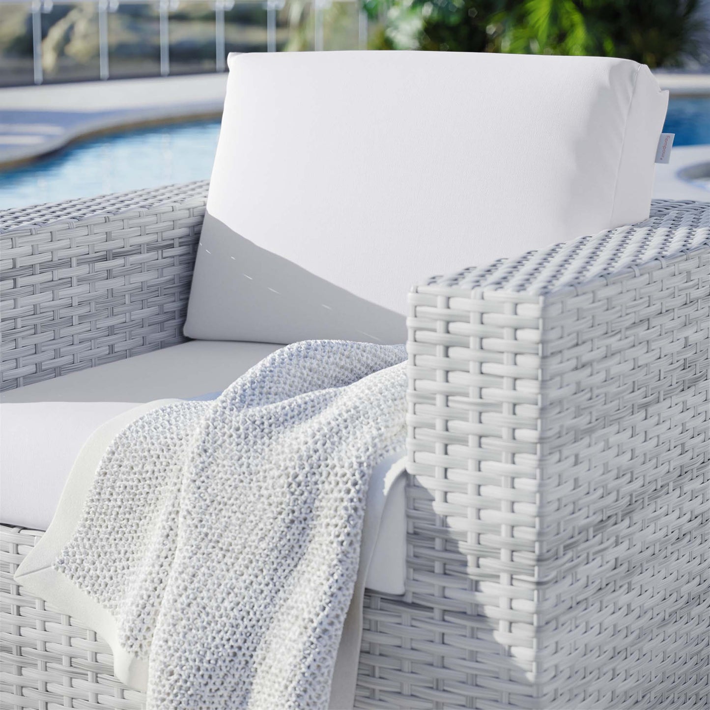 Modway - Convene Outdoor Patio Armchair by Modway Outdoor Furniture Sofa Sectionals White - EEI-4297-LGR-WHI