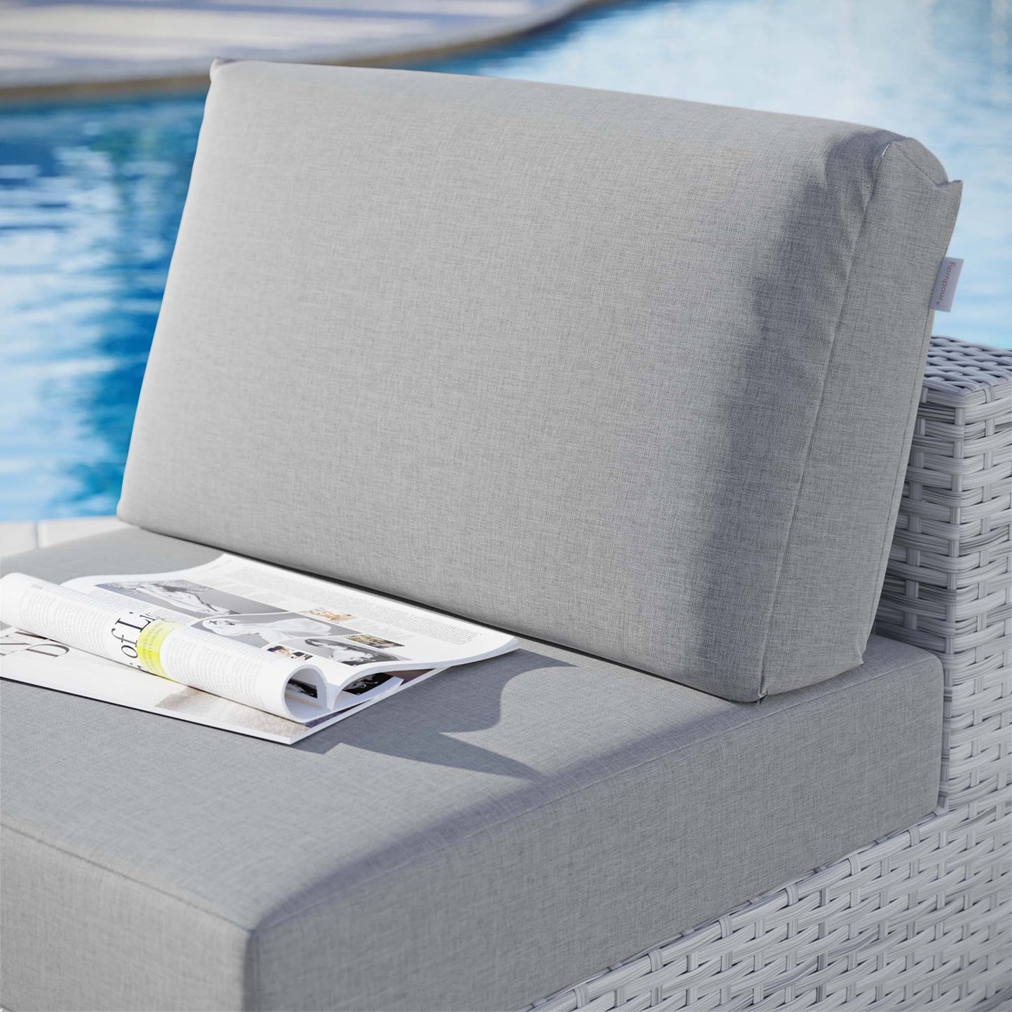 Modway Outlet Convene Outdoor Patio Armless Chair by Modway Outdoor Furniture Furniture Light Gray Gray - EEI-4298-LGR-GRY