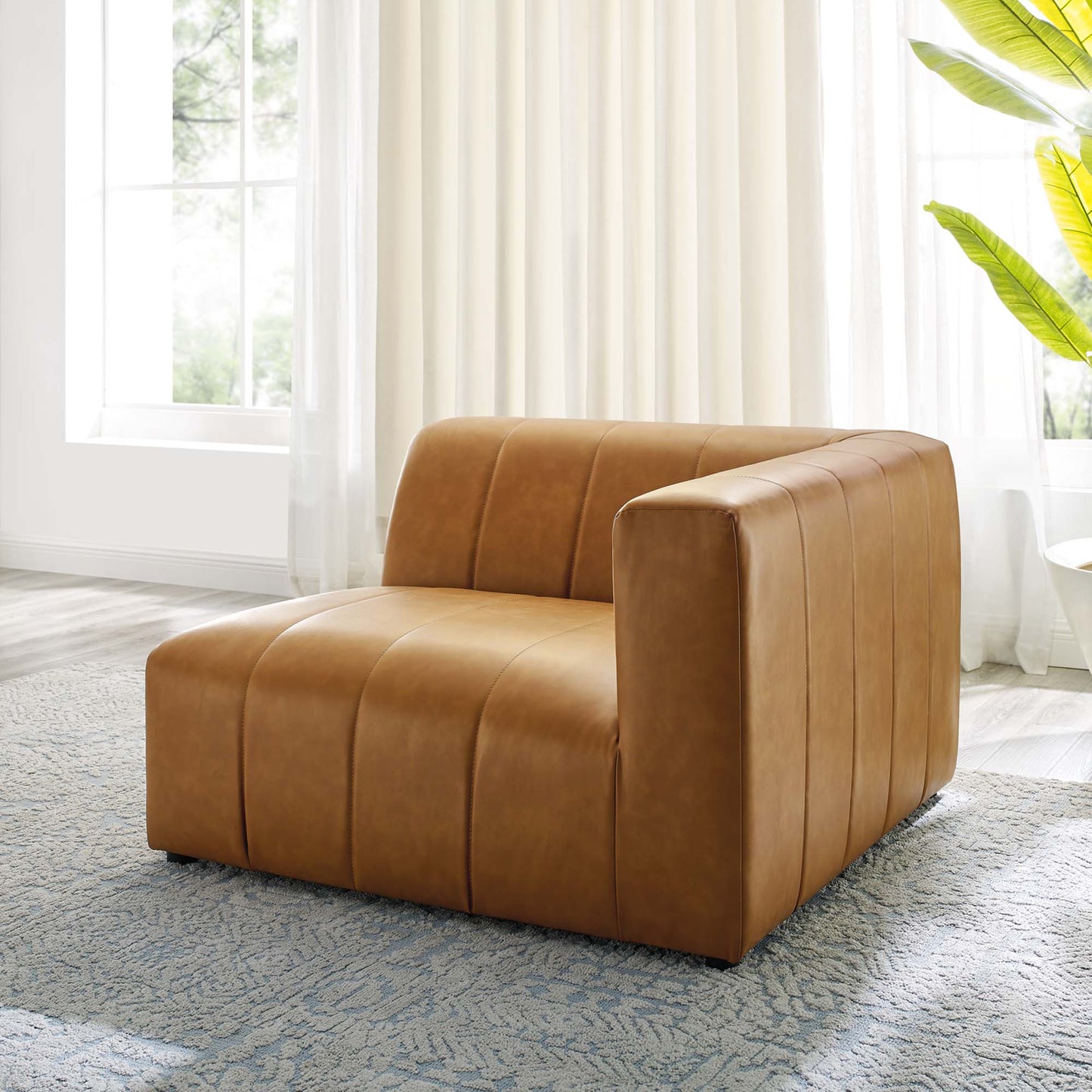 Modway - Bartlett Vegan Leather Right-Arm Chair by Modway Living Room Sofas and Armchairs Brown - EEI-4395-TAN