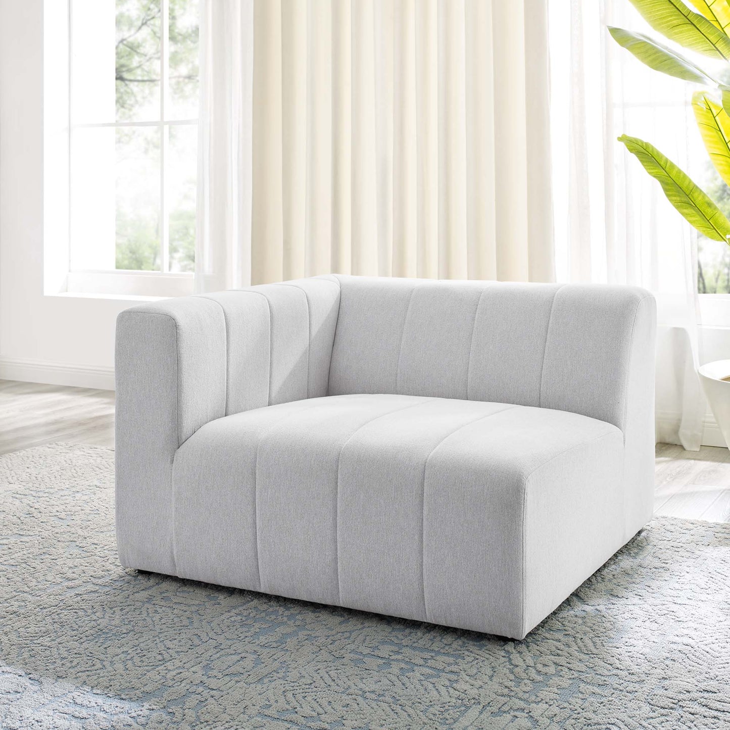 Modway Outlet Bartlett Upholstered Fabric Left-Arm Chair by Modway Living Room Furniture Ivory - EEI-4396-IVO