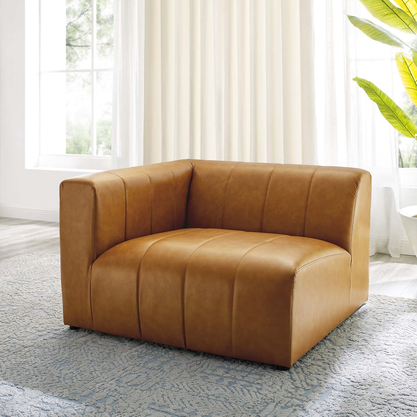 Modway - Bartlett Vegan Leather Left-Arm Chair by Modway Living Room Sofas and Armchairs Brown - EEI-4397-TAN