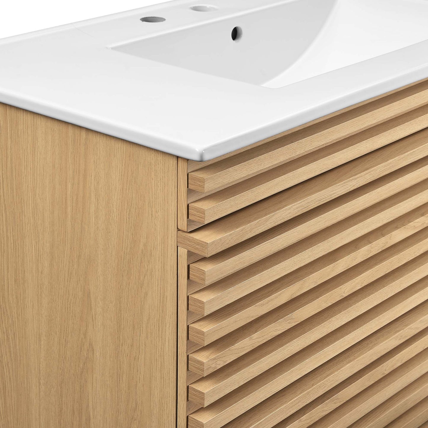 Modway - Render 36" Wall-Mount Bathroom Vanity by Modway Bathroom Vanities White - EEI-4436-OAK-WHI