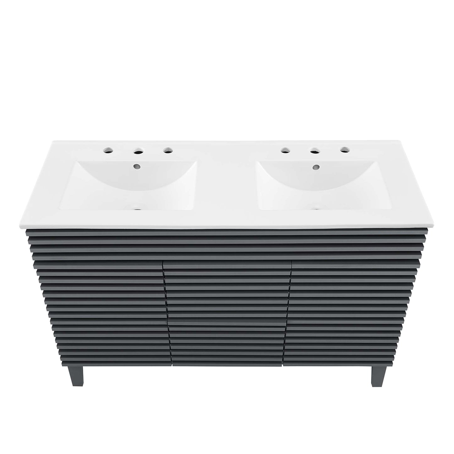 Modway Outlet Render 48" Double Sink Bathroom Vanity by Modway Bathroom Furniture Gray White - EEI-4441-GRY-WHI