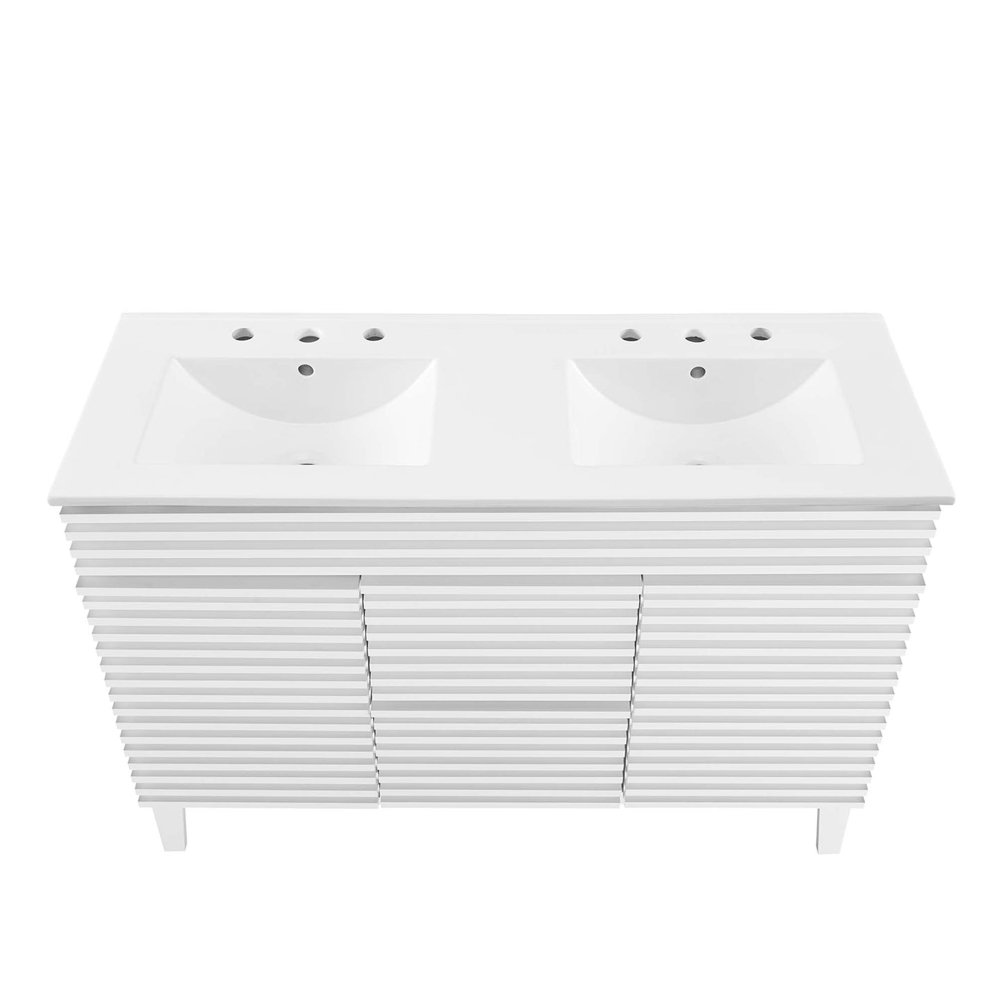 Modway Outlet Render 48" Double Sink Bathroom Vanity by Modway Bathroom Furniture White White - EEI-4441-WHI-WHI
