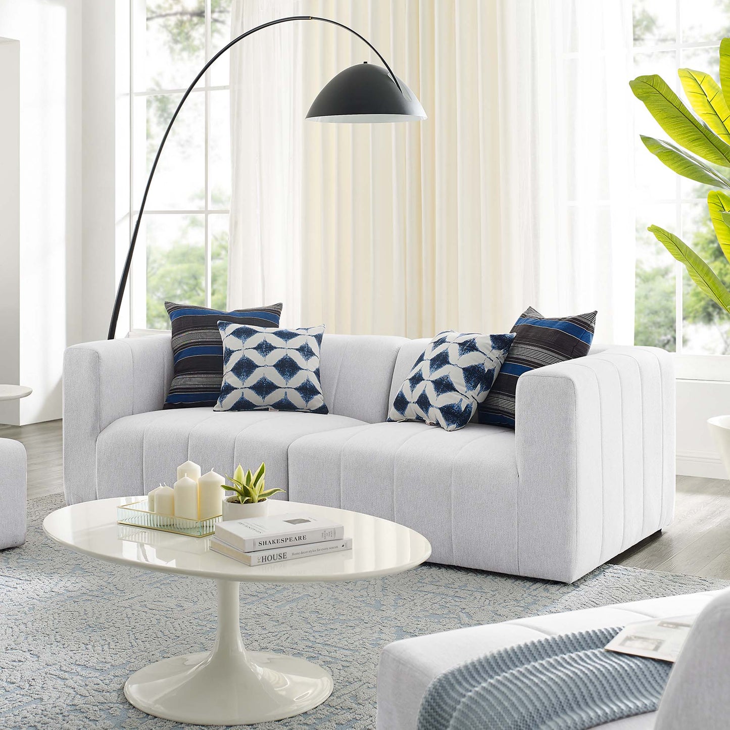 Modway Outlet Bartlett 2-Piece Upholstered Fabric Loveseat by Modway Living Room Furniture Ivory - EEI-4512-IVO