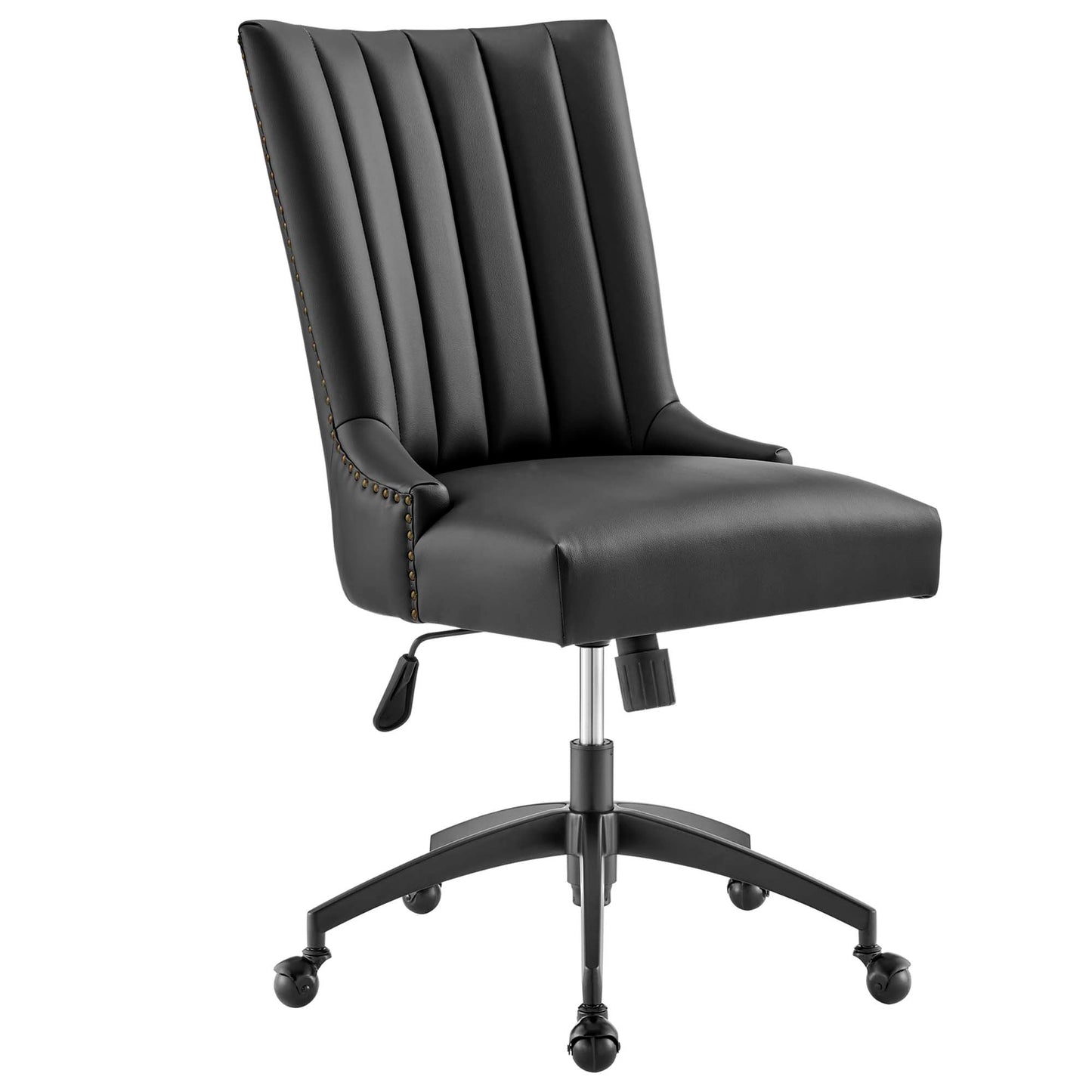 Modway Outlet Empower Channel Tufted Vegan Leather Office Chair by Modway Office Furniture Furniture Black Black - EEI-4577-BLK-BLK