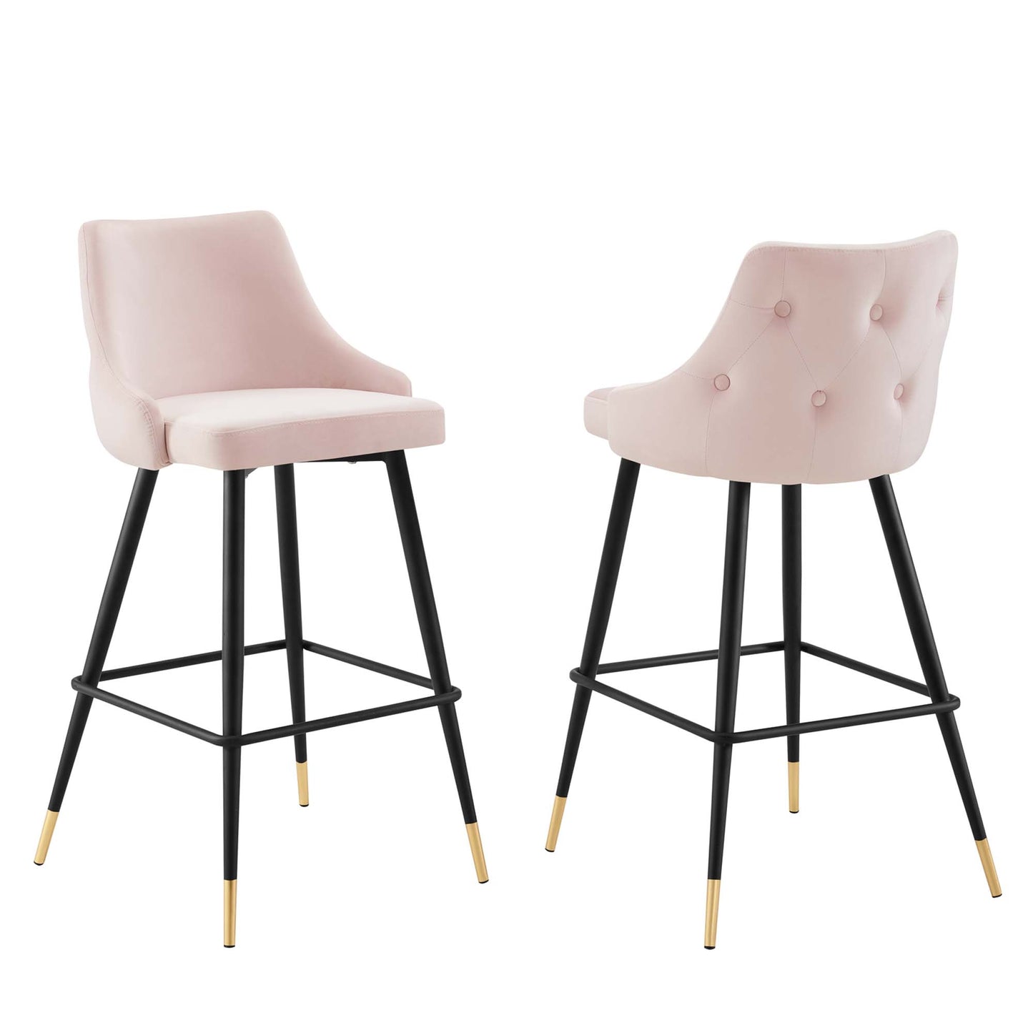 Modway Outlet Adorn Performance Velvet Bar Stool Set of 2 by Modway Bar and Dining Furniture Pink - EEI-4595-PNK