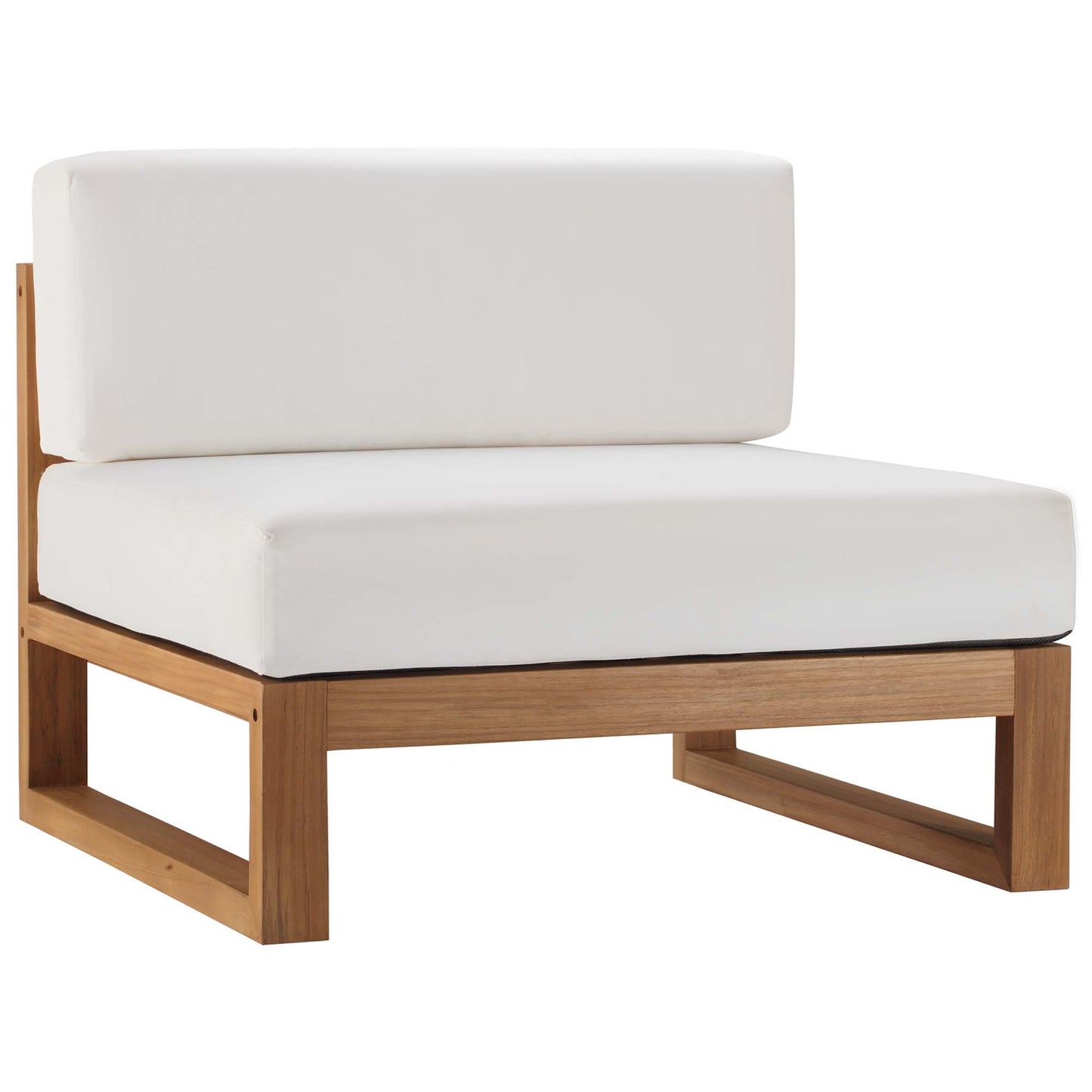 Modway - Upland 5-Piece Outdoor Patio Teak Wood Sectional Sofa Set by Modway Outdoor Furniture Sofa Sectionals White - EEI-4619-NAT-WHI-SET