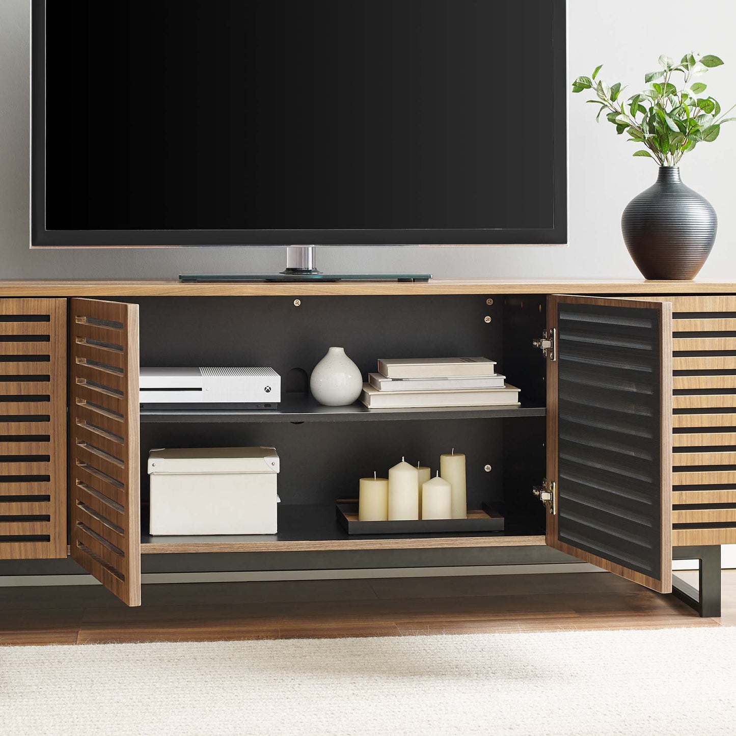 Modway - Parker 73" TV Stand by Modway Living Room Decor Brown - EEI-4763-WAL