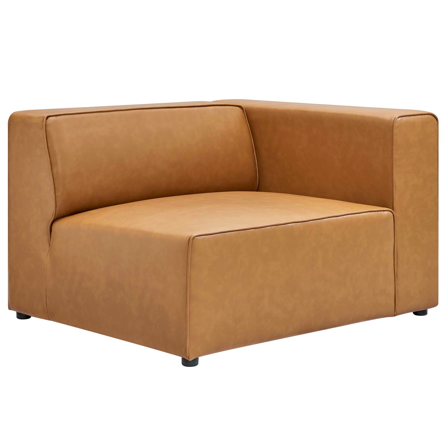 Modway - Mingle 3-Piece Vegan Leather Sectional Sofa by Modway Living Room Sofas and Armchairs Brown - EEI-4789-TAN