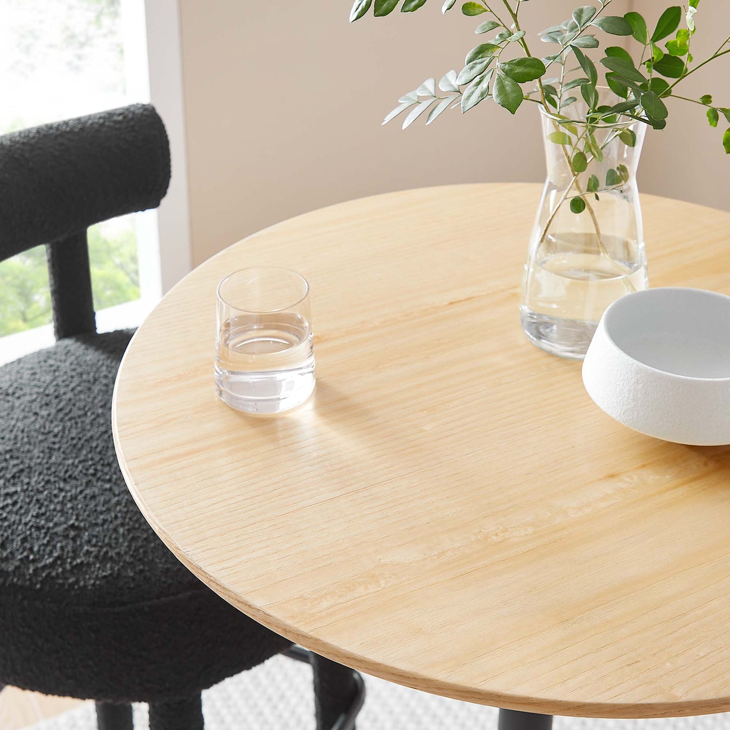 Modway Outlet Lippa 28" Round Wood Bar Table by Modway Bar and Dining Furniture Black Natural - EEI-4890-BLK-NAT