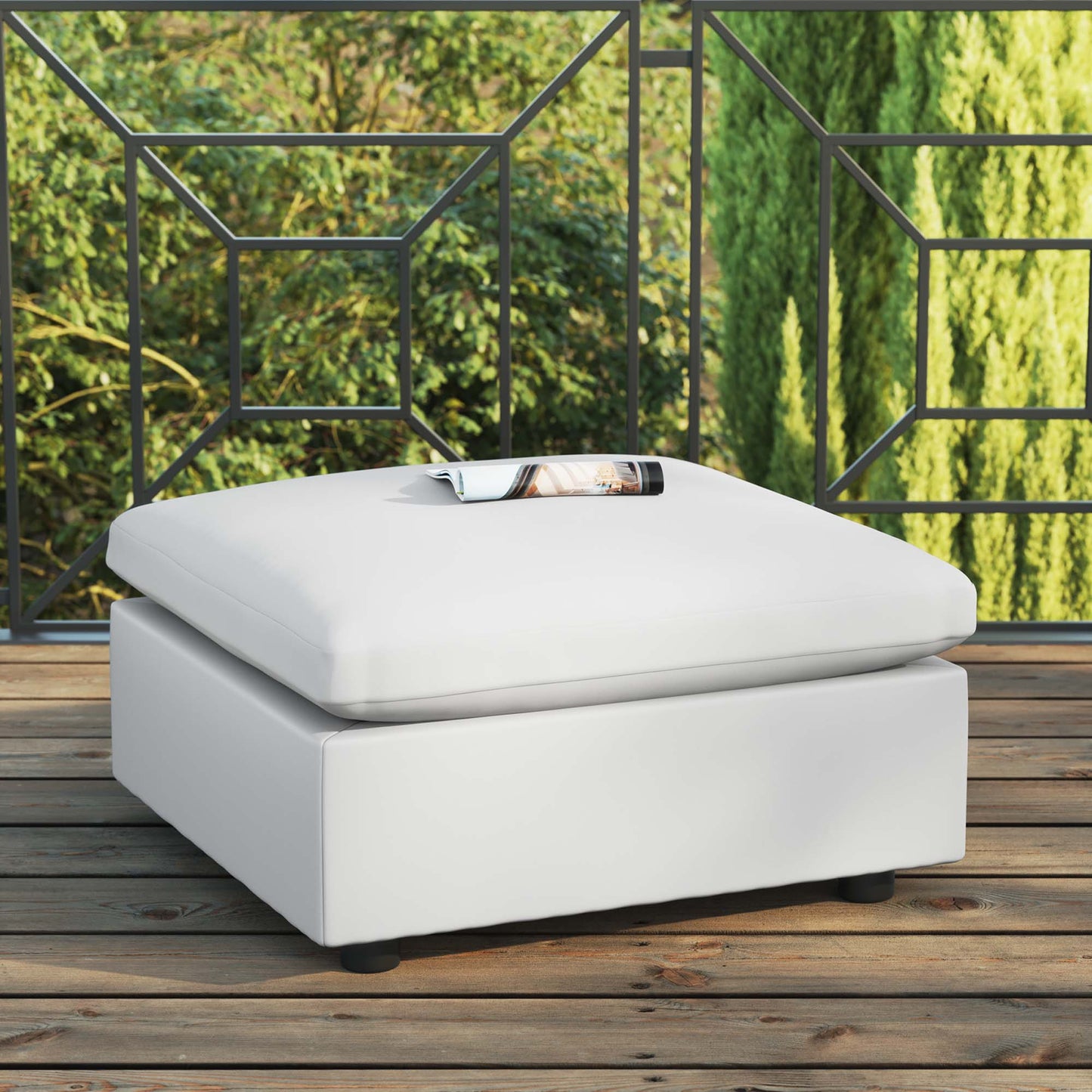 Modway Outlet Commix Overstuffed Outdoor Patio Ottoman by Modway Outdoor Furniture Furniture White - EEI-4903-WHI