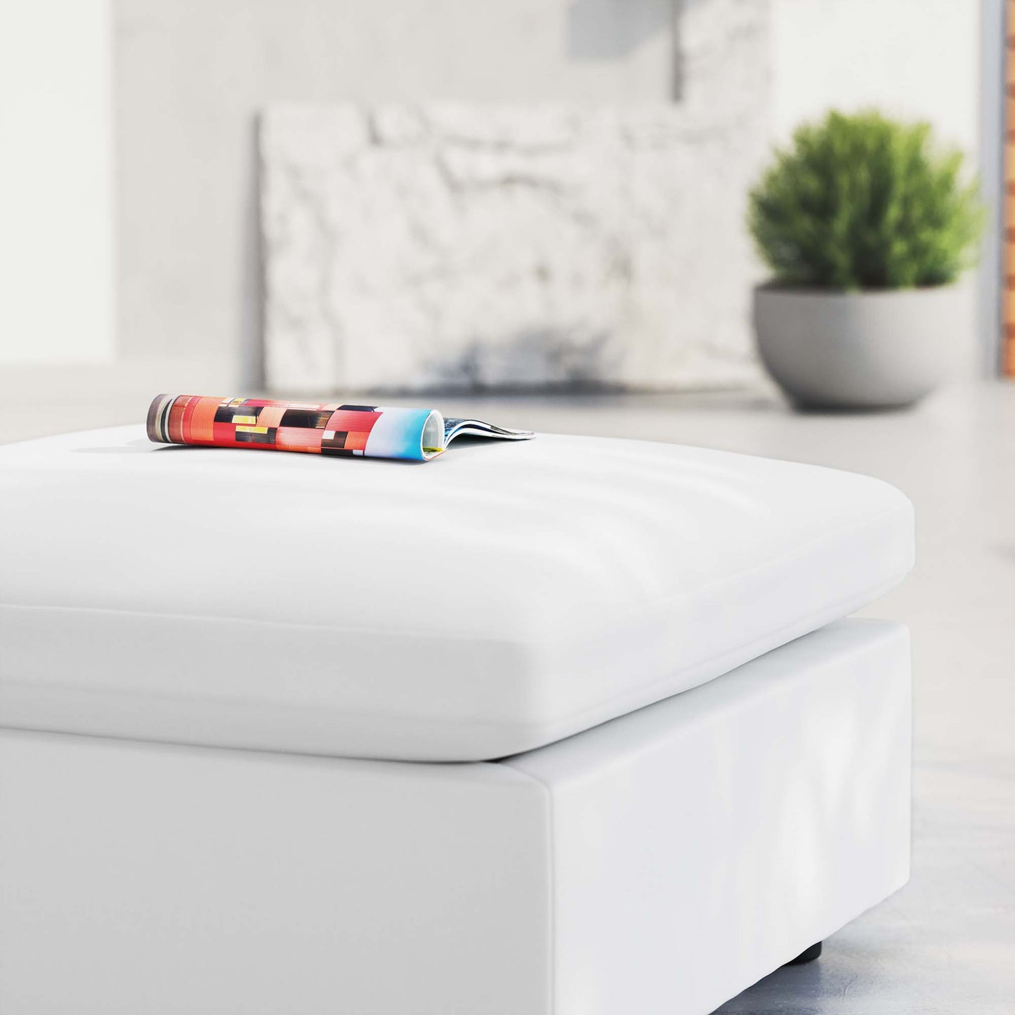 Modway Outlet Commix Sunbrella? Outdoor Patio Ottoman by Modway Outdoor Furniture Furniture White - EEI-4906-WHI