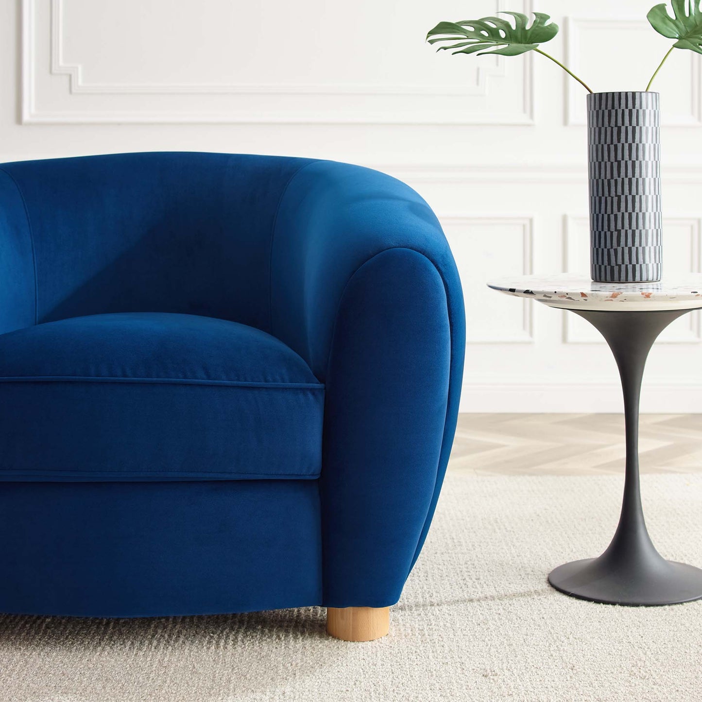 Modway Outlet Abundant Performance Velvet Armchair by Modway Living Room Furniture Navy - EEI-4971-NAV