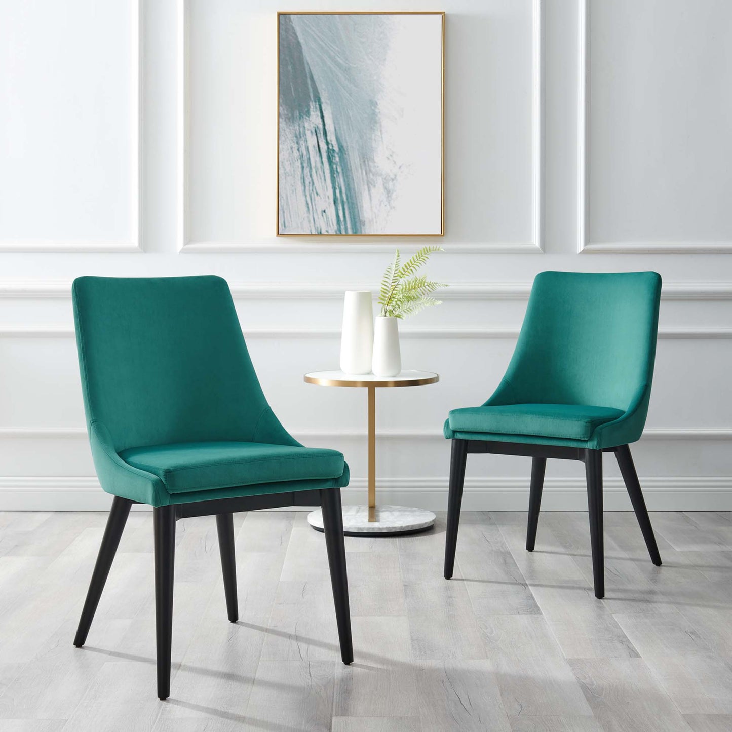 Modway Outlet Viscount Performance Velvet Dining Chair by Modway Bar and Dining Furniture Teal - EEI-5009-TEA
