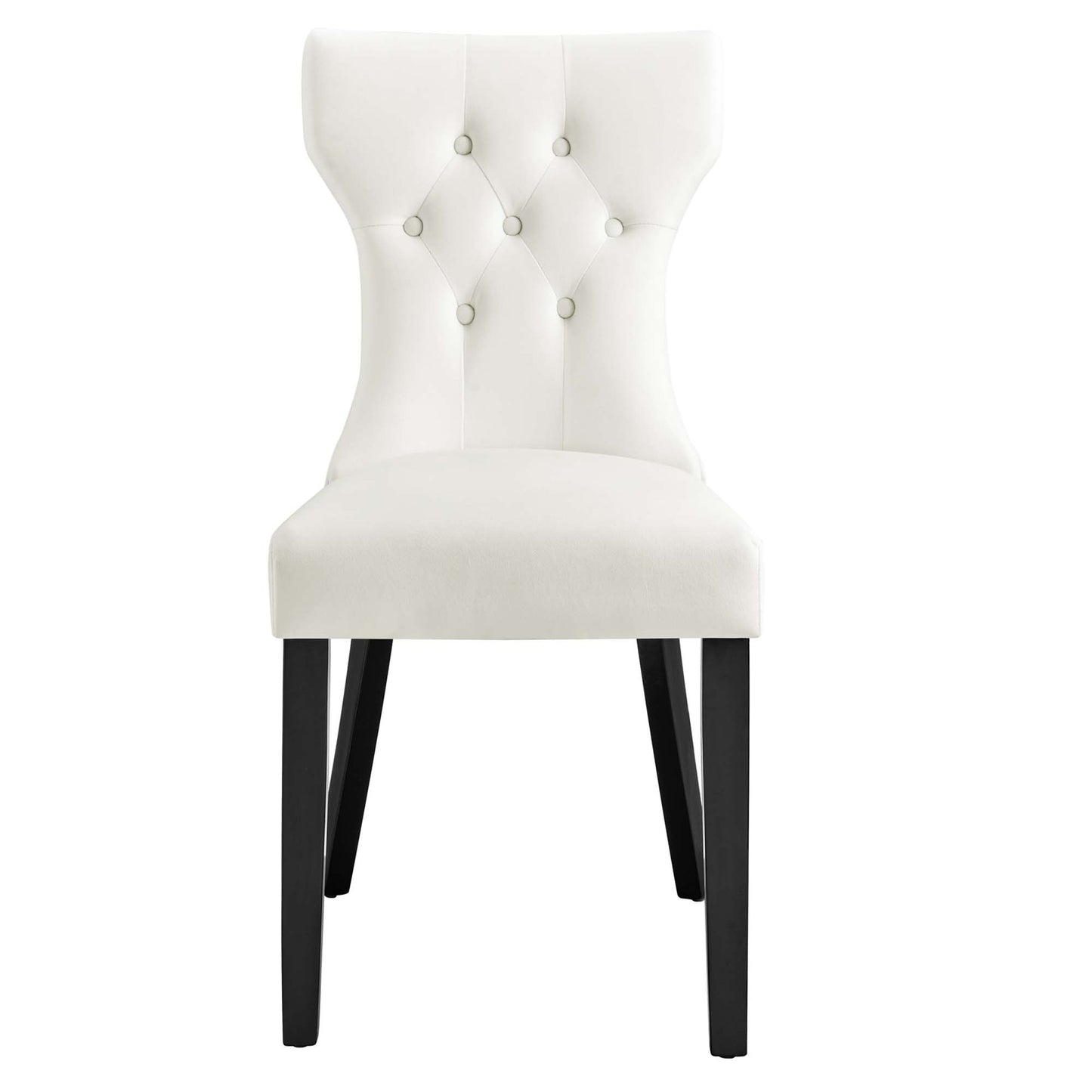 Modway Outlet Silhouette Performance Velvet Dining Chairs Set of 2 by Modway Bar and Dining Furniture White - EEI-5014-WHI