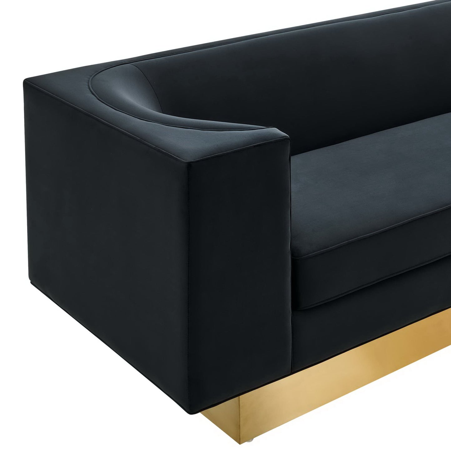 Modway Outlet Eminence Upholstered Performance Velvet Sofa by Modway Living Room Furniture Black - EEI-5016-BLK