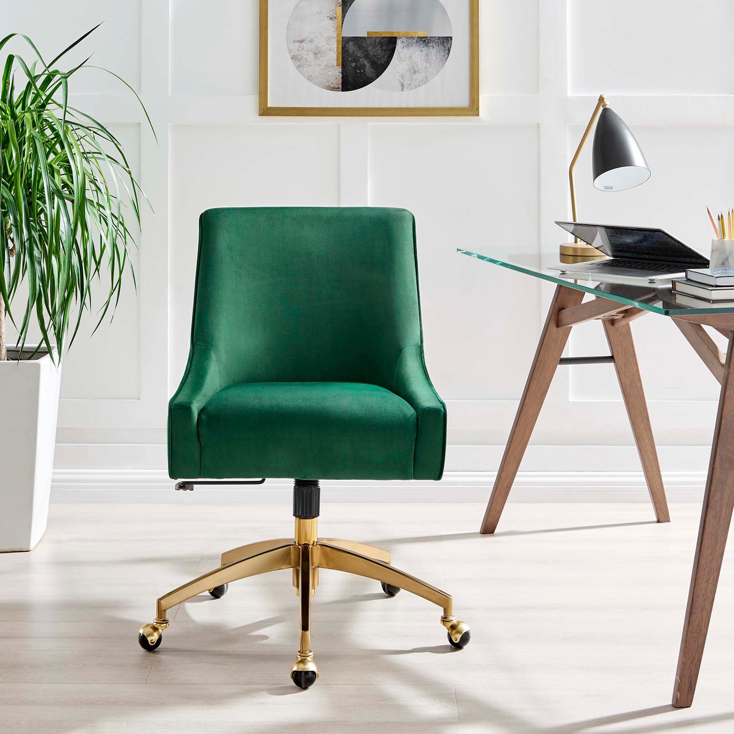 Modway Outlet Discern Performance Velvet Office Chair by Modway Office Furniture Furniture Green - EEI-5079-GRN