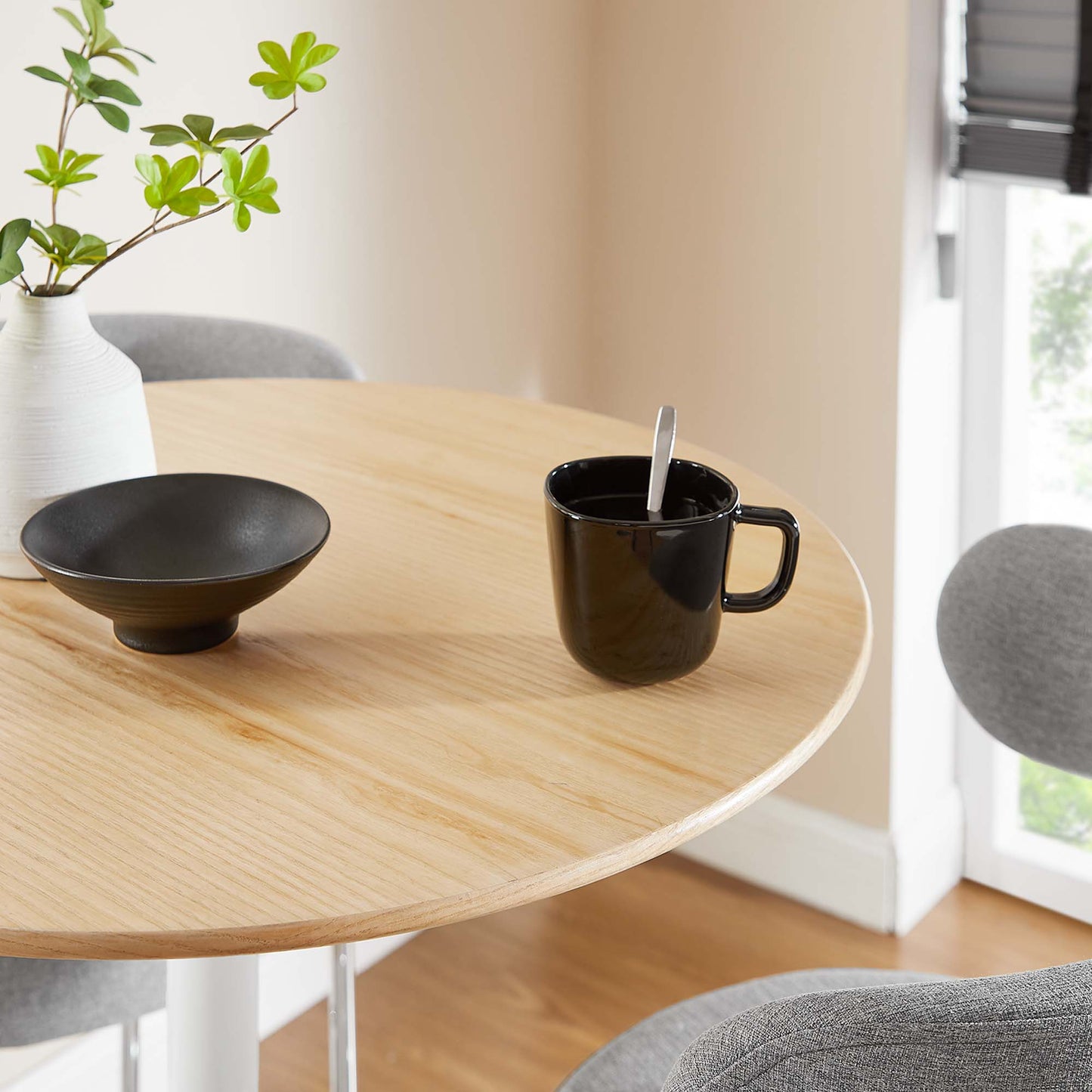 Modway Outlet Lippa 28" Round Wood Bar Table by Modway Bar and Dining Furniture White Natural - EEI-5200-WHI-NAT