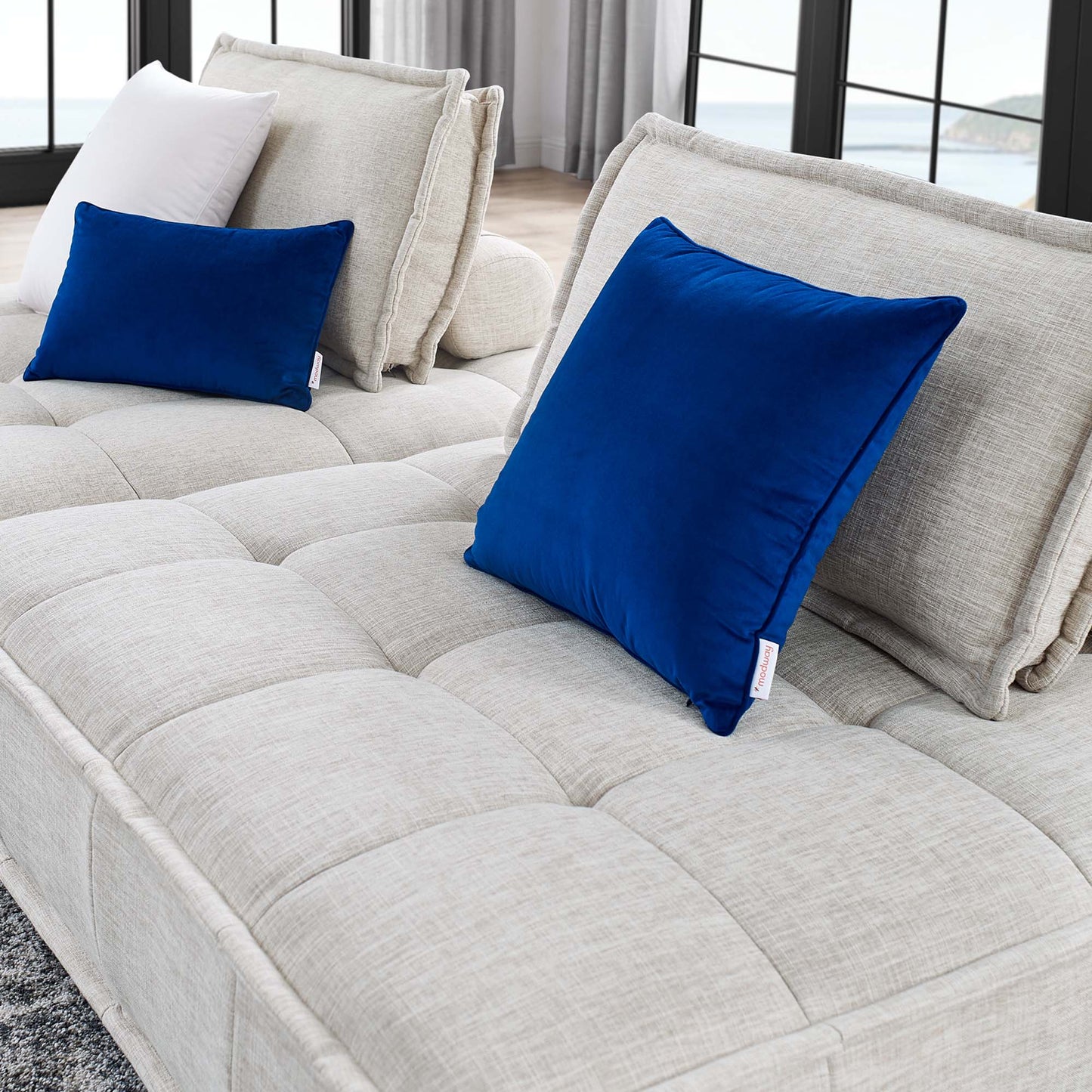 Modway - Saunter 2-Piece Tufted Fabric Fabric Loveseat by Modway Living Room Sofas and Armchairs Brown - EEI-5204-BEI