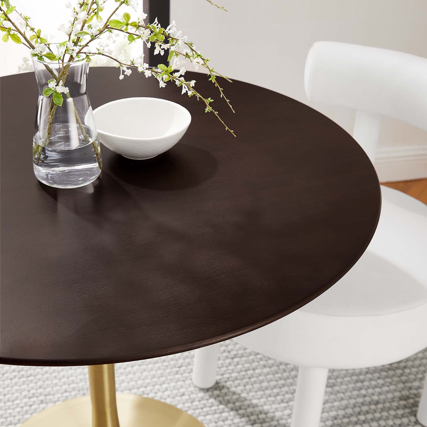 Modway - Lippa 36" Round Wood Dining Table by Modway Bar and Dining Bar and Dining Tables Brown - EEI-5214-GLD-CHE