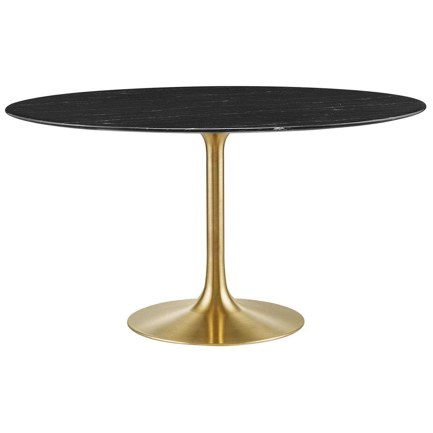 Modway Outlet Lippa 54" Round Faux Marble Dining Table by Modway Bar and Dining Furniture Gold Black - EEI-5240-GLD-BLK