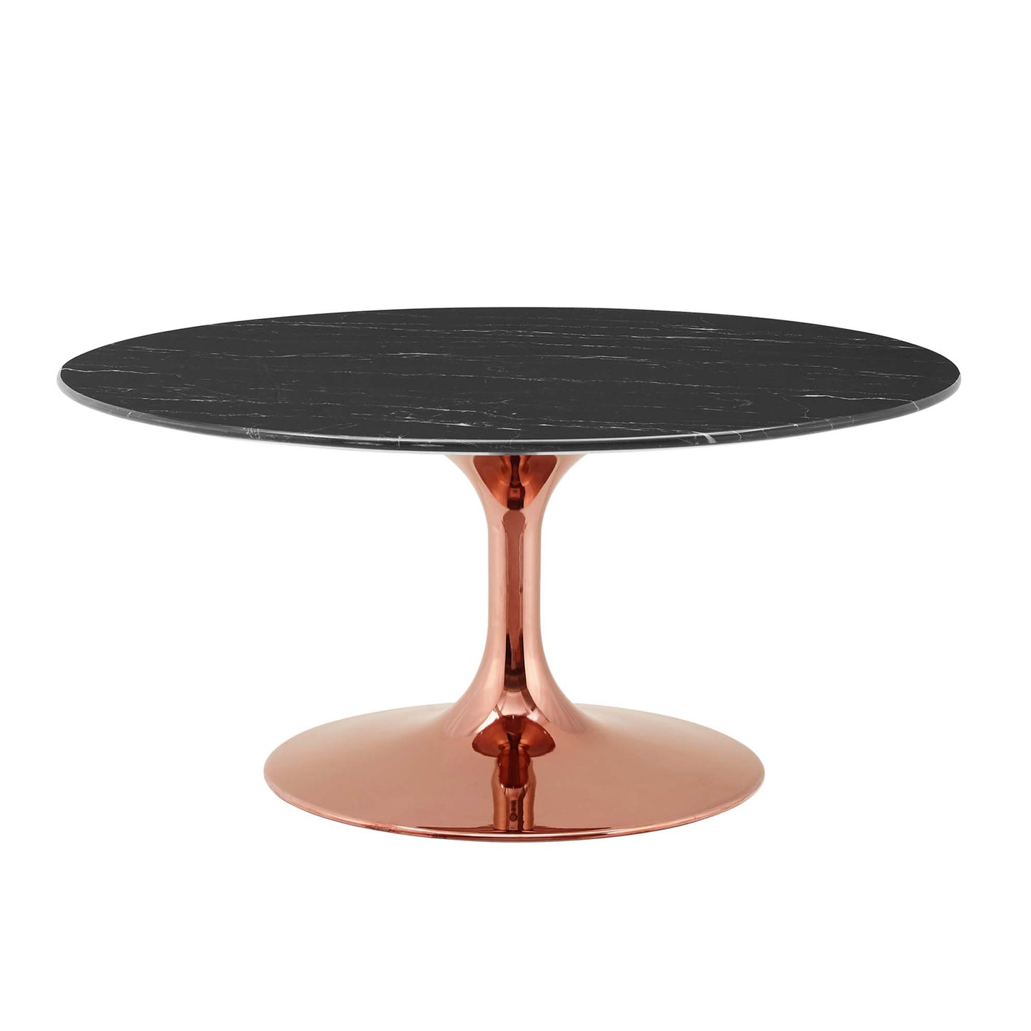 Modway Outlet Lippa 36" Faux Marble Coffee Table by Modway Living Room Furniture Rose Black - EEI-5281-ROS-BLK