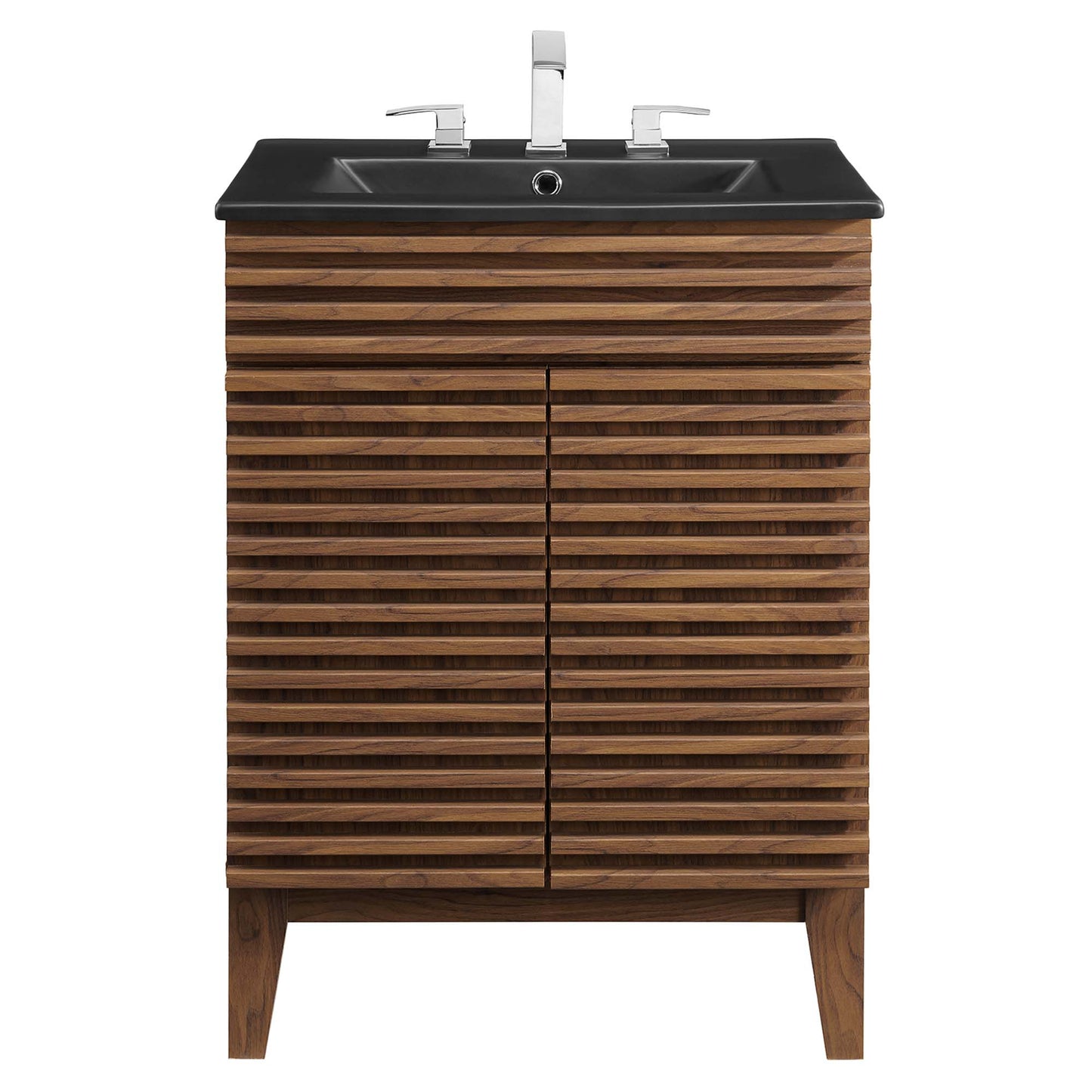 Modway - Render 24" Bathroom Vanity by Modway Bathroom Vanities Brown - EEI-5350-WAL-BLK