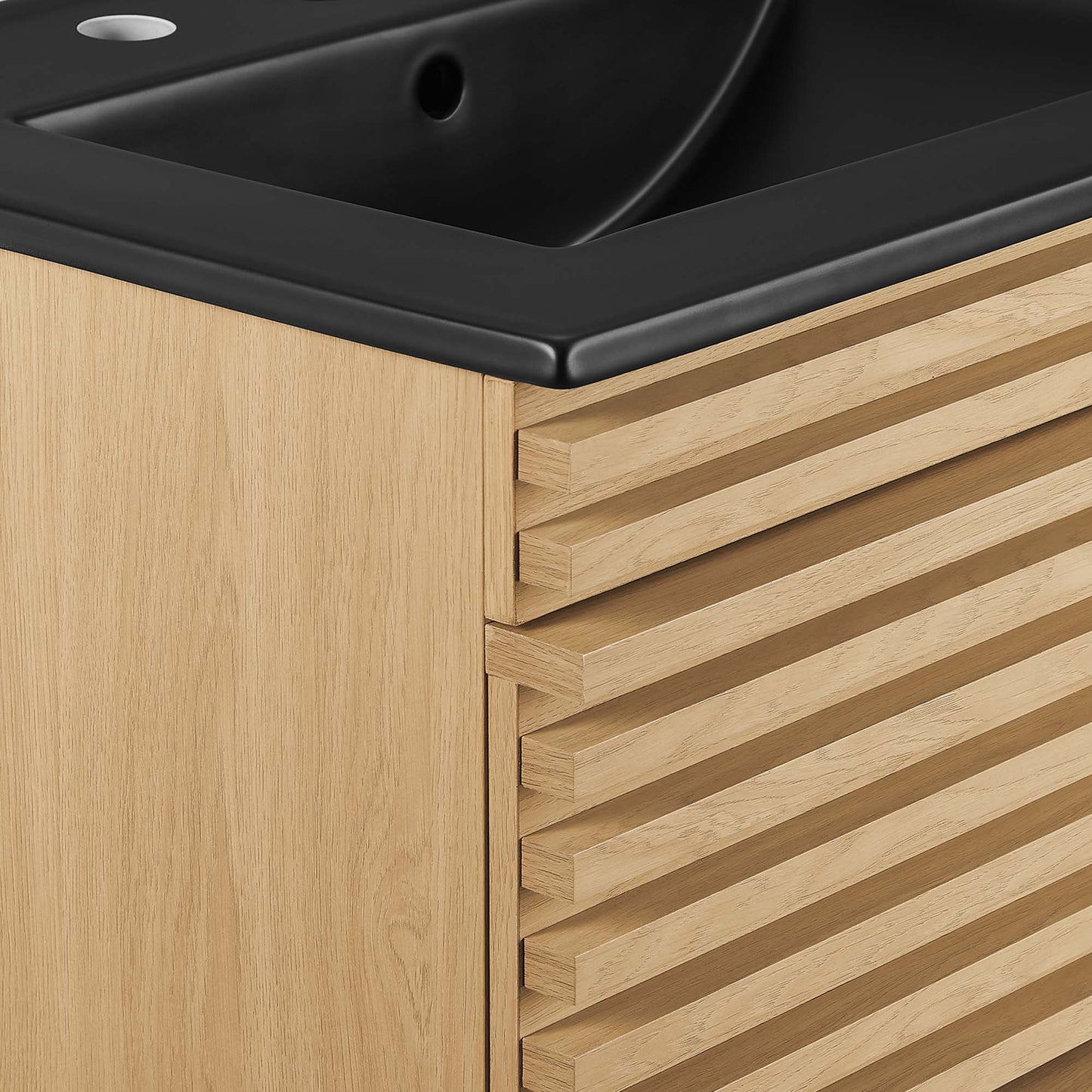 Modway - Render 24" Wall-Mount Bathroom Vanity by Modway Bathroom Vanities Black - EEI-5364-OAK-BLK