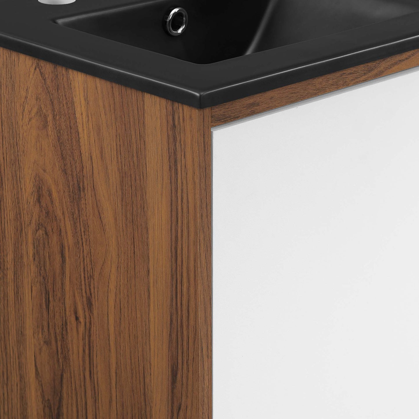 Modway Outlet Transmit 18" Bathroom Vanity by Modway Bathroom Furniture Walnut Black - EEI-5389-WAL-BLK