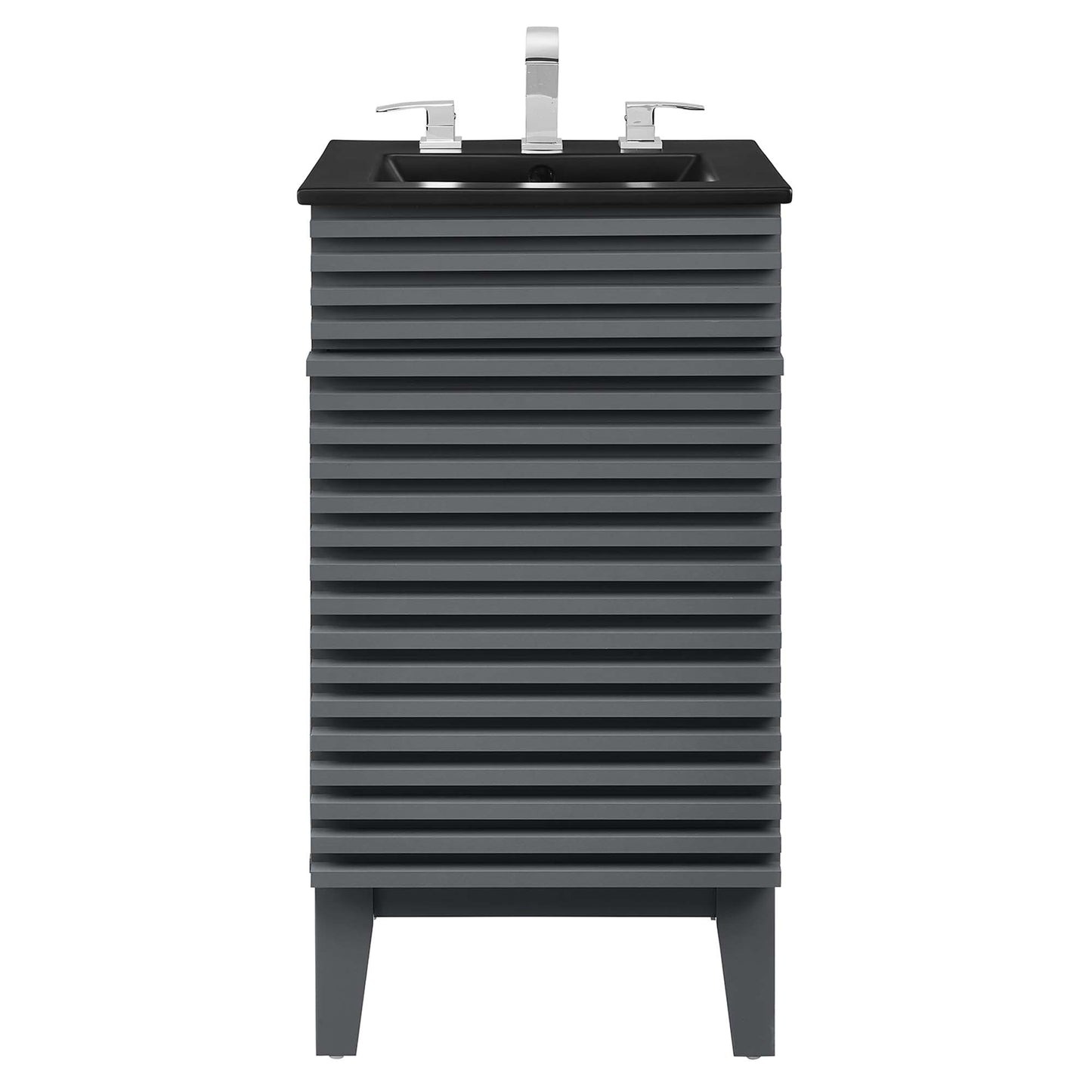 Modway Outlet Render 18" Bathroom Vanity by Modway Bathroom Furniture Gray Black - EEI-5391-GRY-BLK