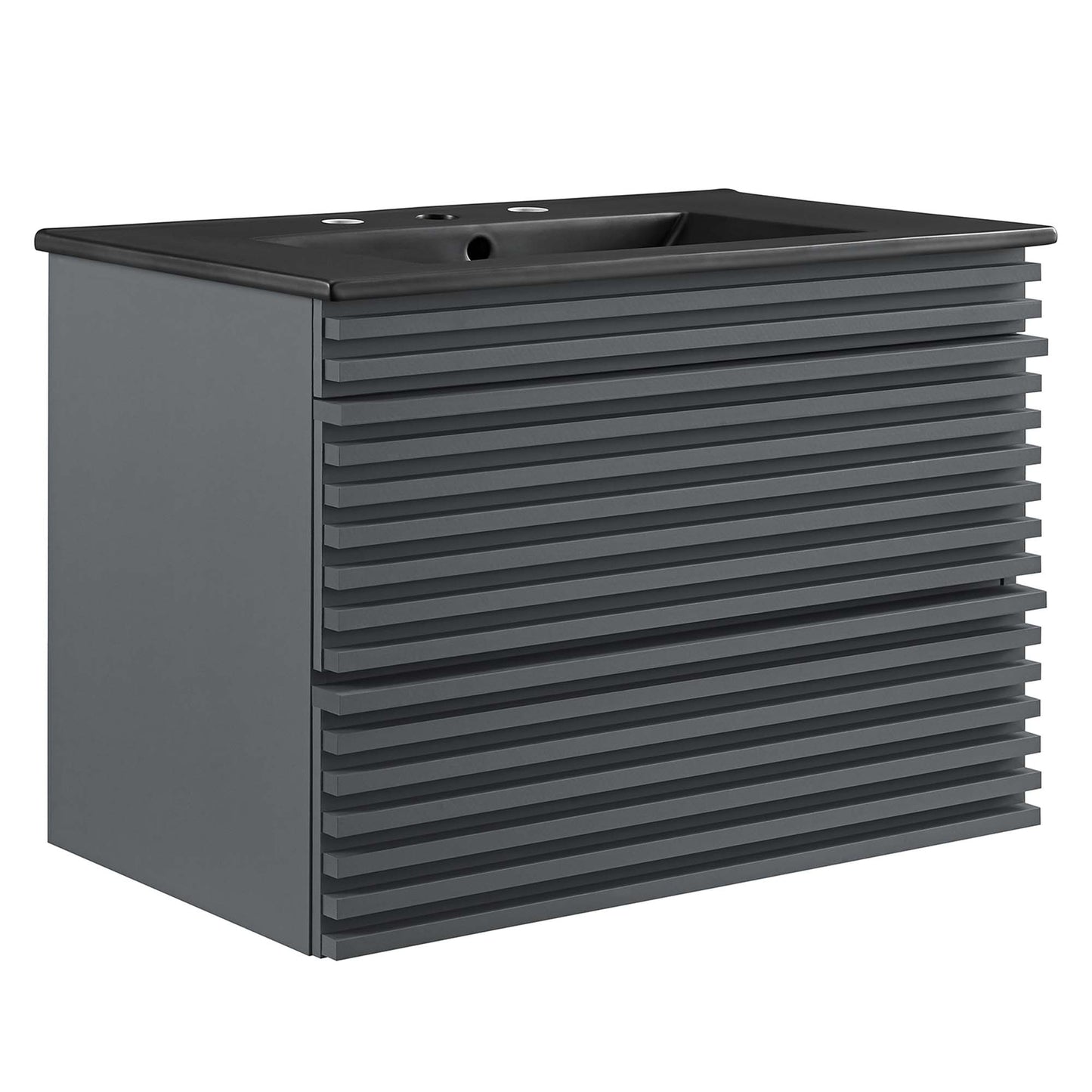 Modway Outlet Render 30" Wall-Mount Bathroom Vanity by Modway Bathroom Furniture Gray Black - EEI-5417-GRY-BLK