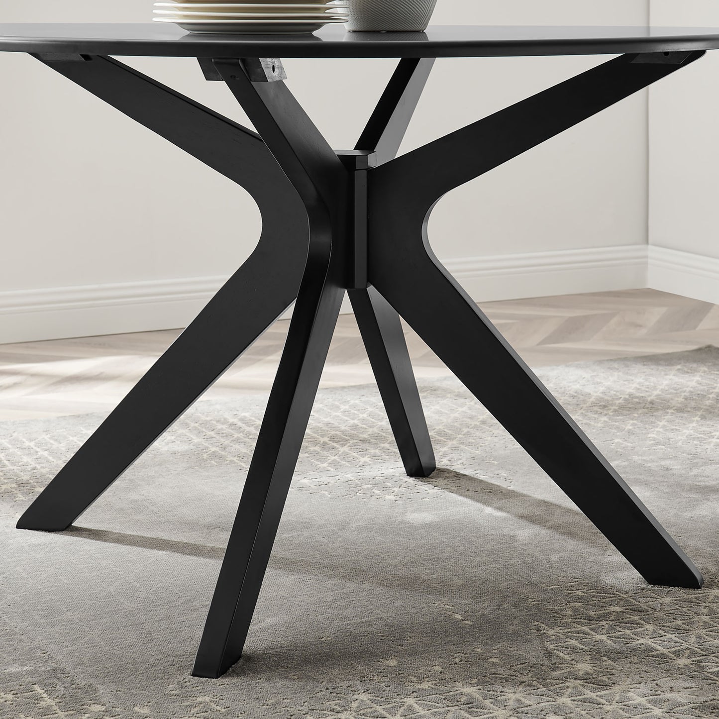 Modway Outlet Traverse 47" Dining Table by Modway Bar and Dining Furniture Black Black - EEI-5510-BLK-BLK