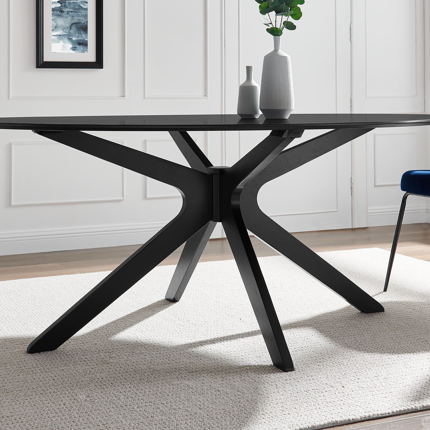 Modway Outlet Traverse 71" Oval Dining Table by Modway Bar and Dining Furniture Black Black - EEI-5513-BLK-BLK