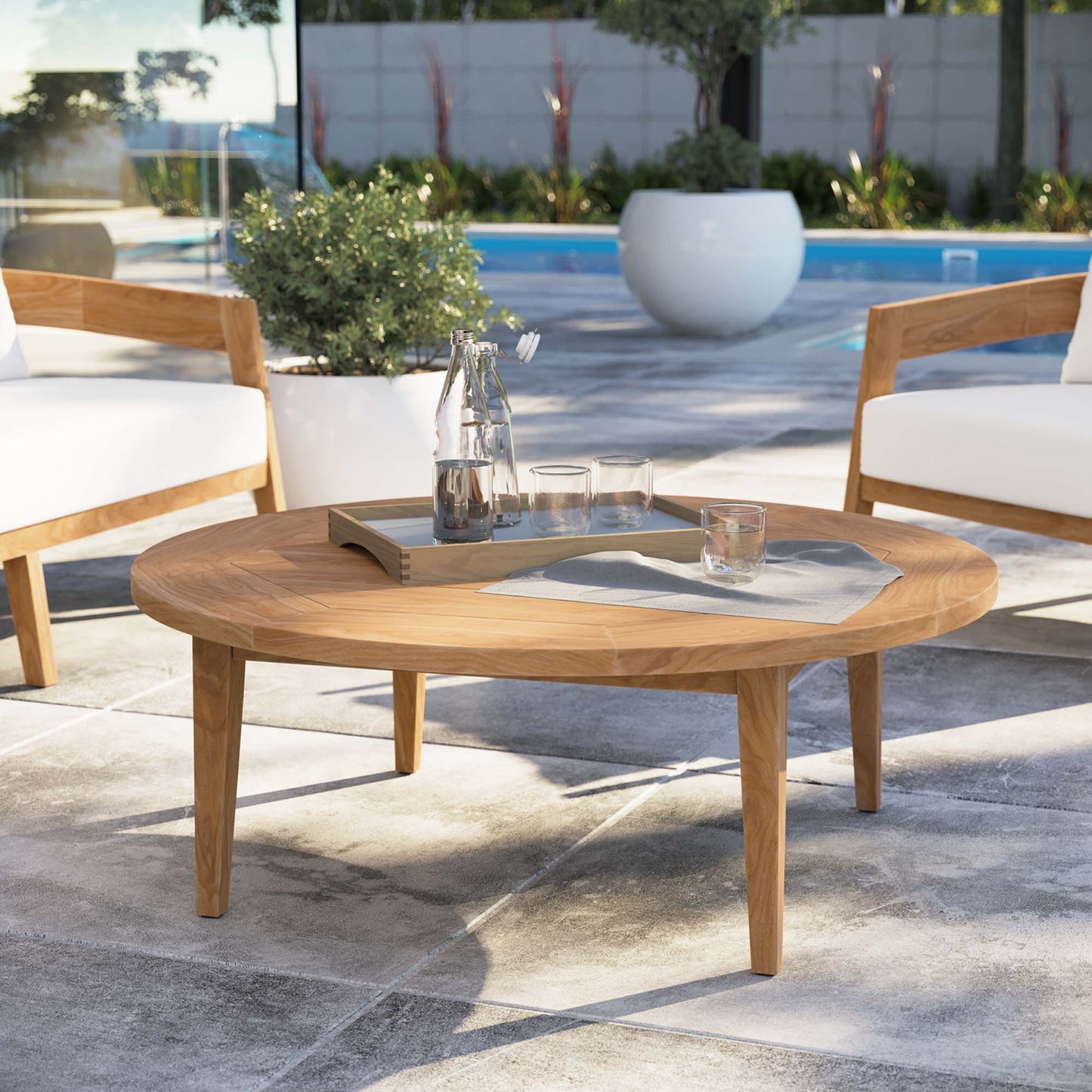 Modway - Brisbane Teak Wood Outdoor Patio Coffee Table by Modway Outdoor Furniture Bar and Dining Brown - EEI-5603-NAT