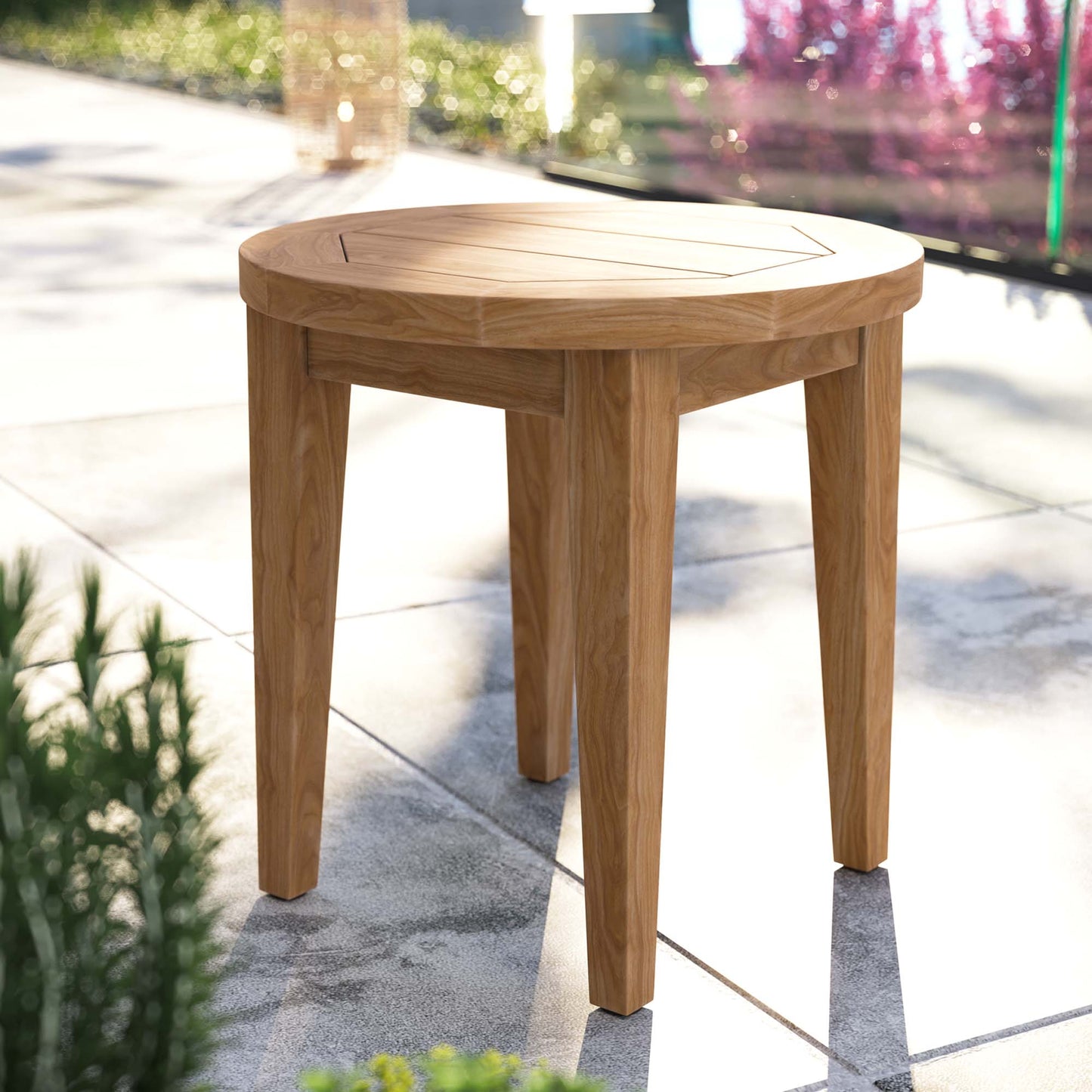 Modway - Brisbane Teak Wood Outdoor Patio Side Table by Modway Outdoor Furniture Bar and Dining Brown - EEI-5604-NAT