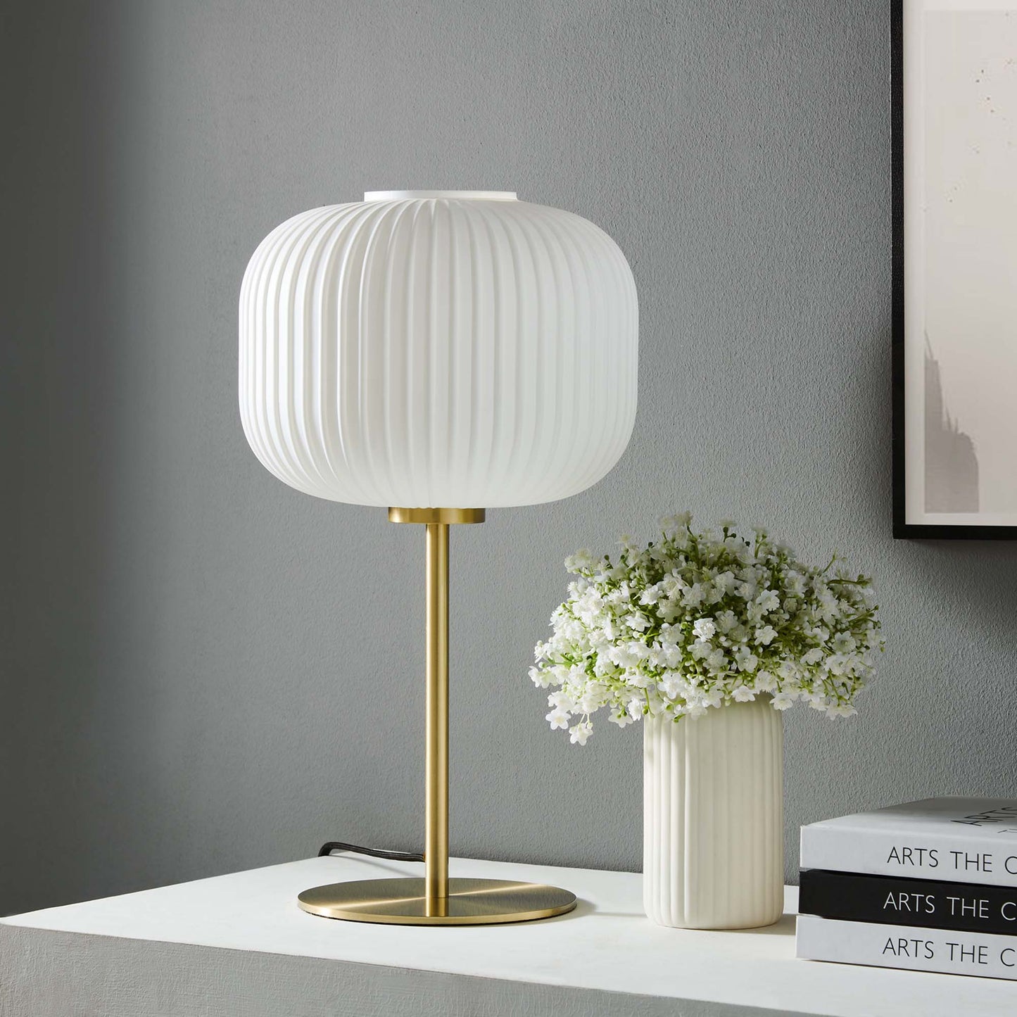 Modway - Reprise Glass Sphere Glass and Metal Table Lamp by Modway Lighting Table Lamps Brown - EEI-5622-WHI-SBR