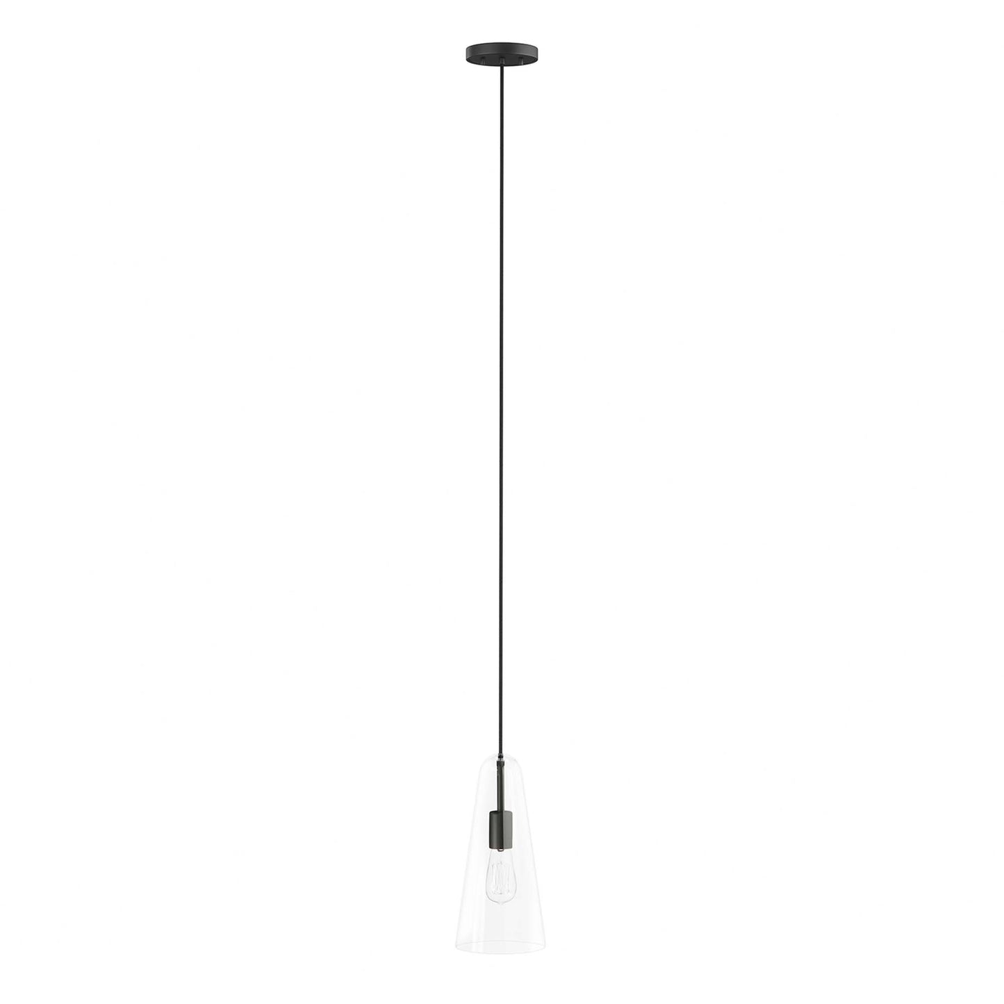Modway Outlet Beacon 1-Light Pendant Light by Modway Lighting Lighting Clear Black - EEI-5644-CLR-BLK