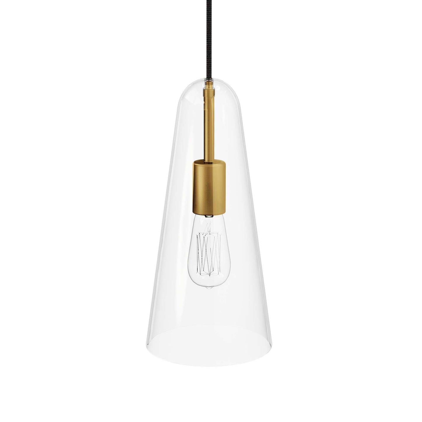 Modway Outlet Beacon 1-Light Pendant Light by Modway Lighting Lighting Clear Satin Brass - EEI-5644-CLR-SBR
