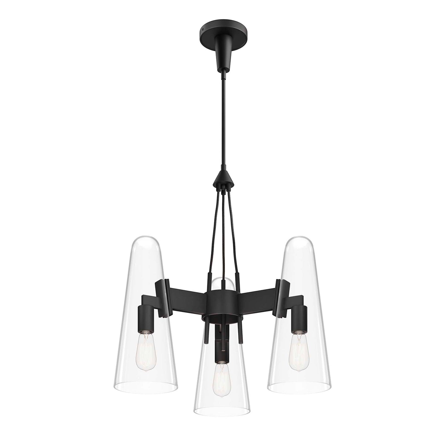 Modway Outlet Beacon 3-Light Pendant Light by Modway Lighting Lighting Clear Black - EEI-5647-CLR-BLK
