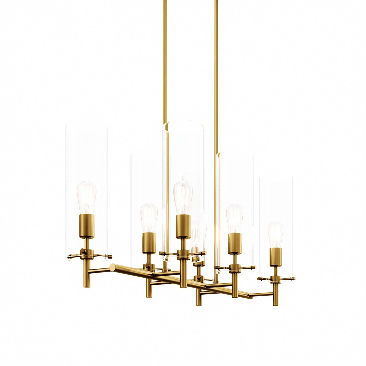 Modway Outlet Skylark 6-Light Chandelier by Modway Lighting Lighting Clear Satin Brass - EEI-5651-CLR-SBR