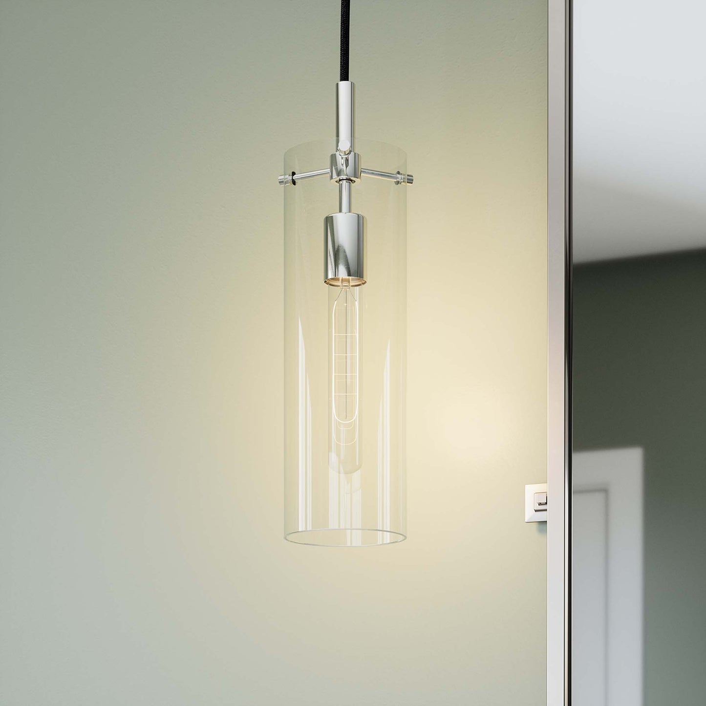 Modway Outlet Skylark Pendant Light by Modway Lighting Lighting Clear Polished Nickel - EEI-5652-CLR-PON