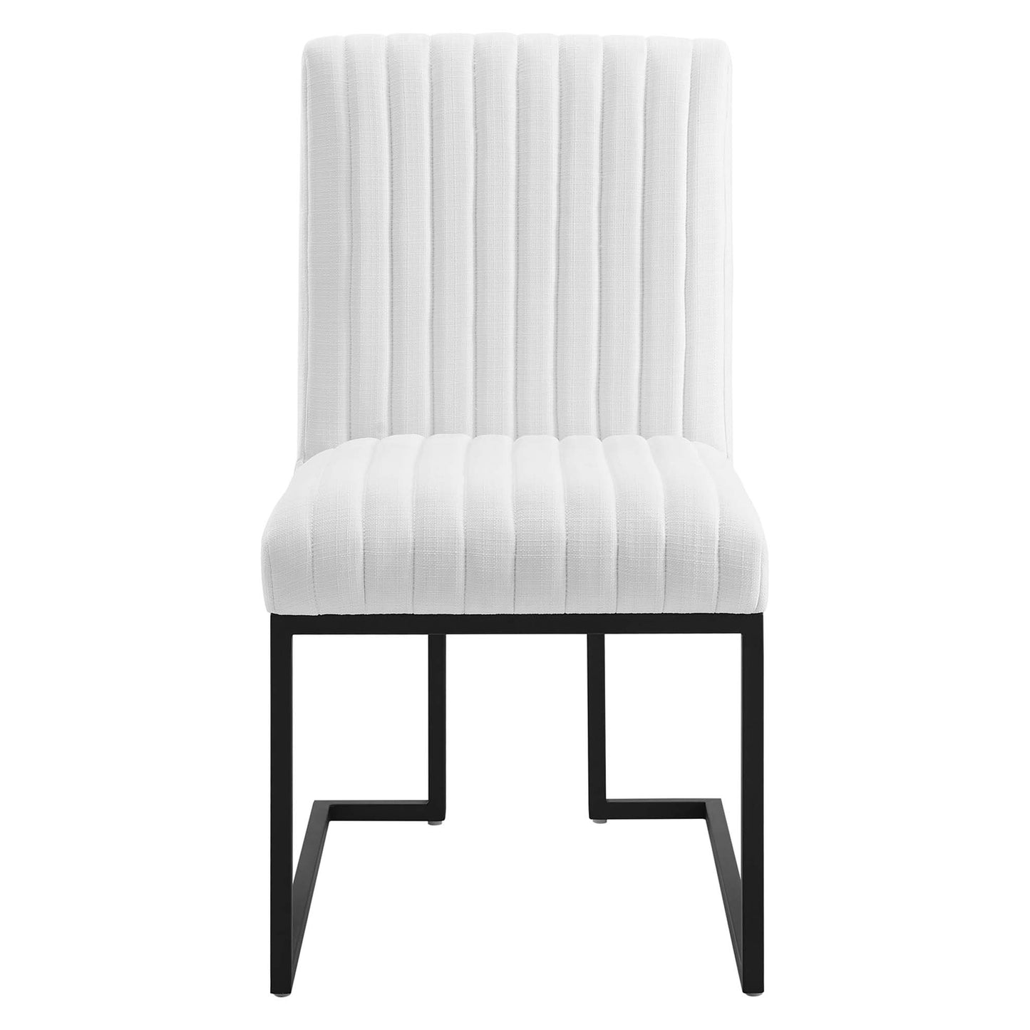 Modway Outlet Indulge Channel Tufted Fabric Dining Chairs Set of 2 by Modway Bar and Dining Furniture White - EEI-5740-WHI