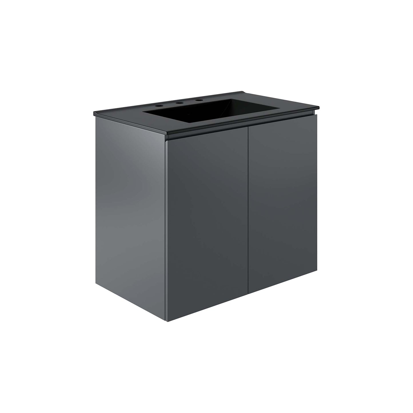 Modway Outlet Bryn 30" Wall-Mount Bathroom Vanity by Modway Bathroom Furniture Gray Black - EEI-5778-GRY-BLK