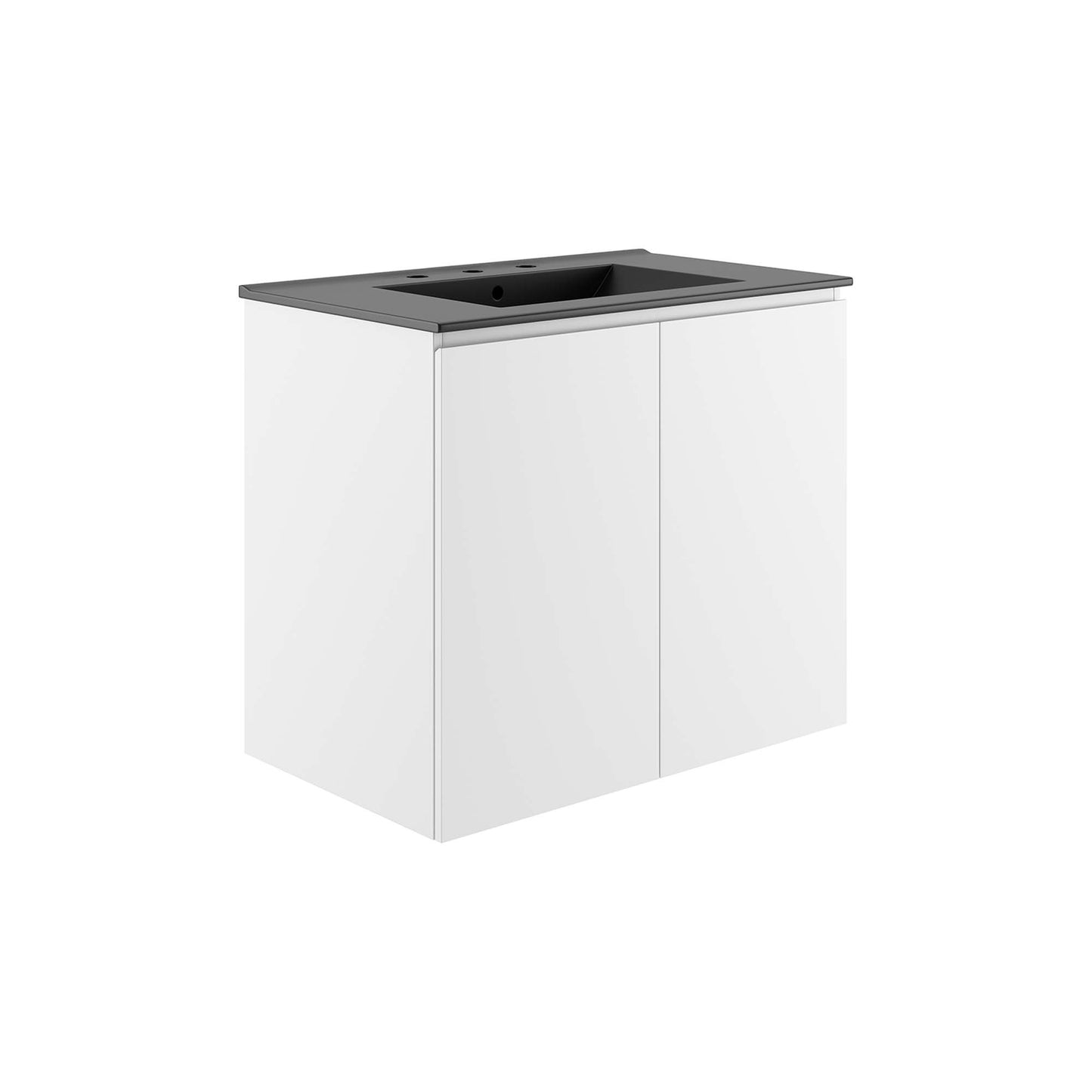 Modway Outlet Bryn 30" Wall-Mount Bathroom Vanity by Modway Bathroom Furniture White Black - EEI-5778-WHI-BLK