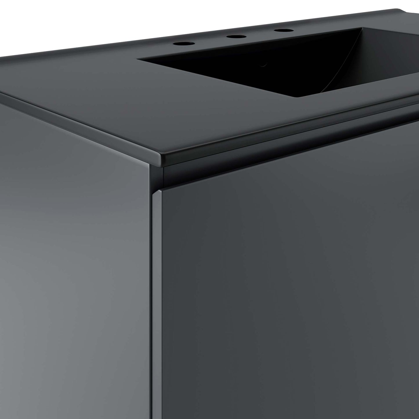 Modway Outlet Bryn 36" Wall-Mount Bathroom Vanity by Modway Bathroom Furniture Gray Black - EEI-5779-GRY-BLK