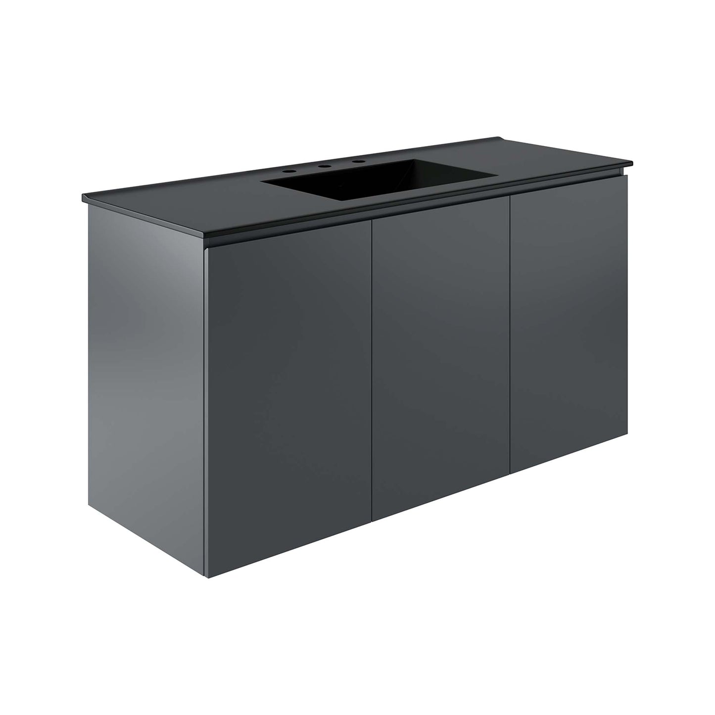 Modway Outlet Bryn 48" Wall-Mount Bathroom Vanity by Modway Bathroom Furniture Gray Black - EEI-5780-GRY-BLK