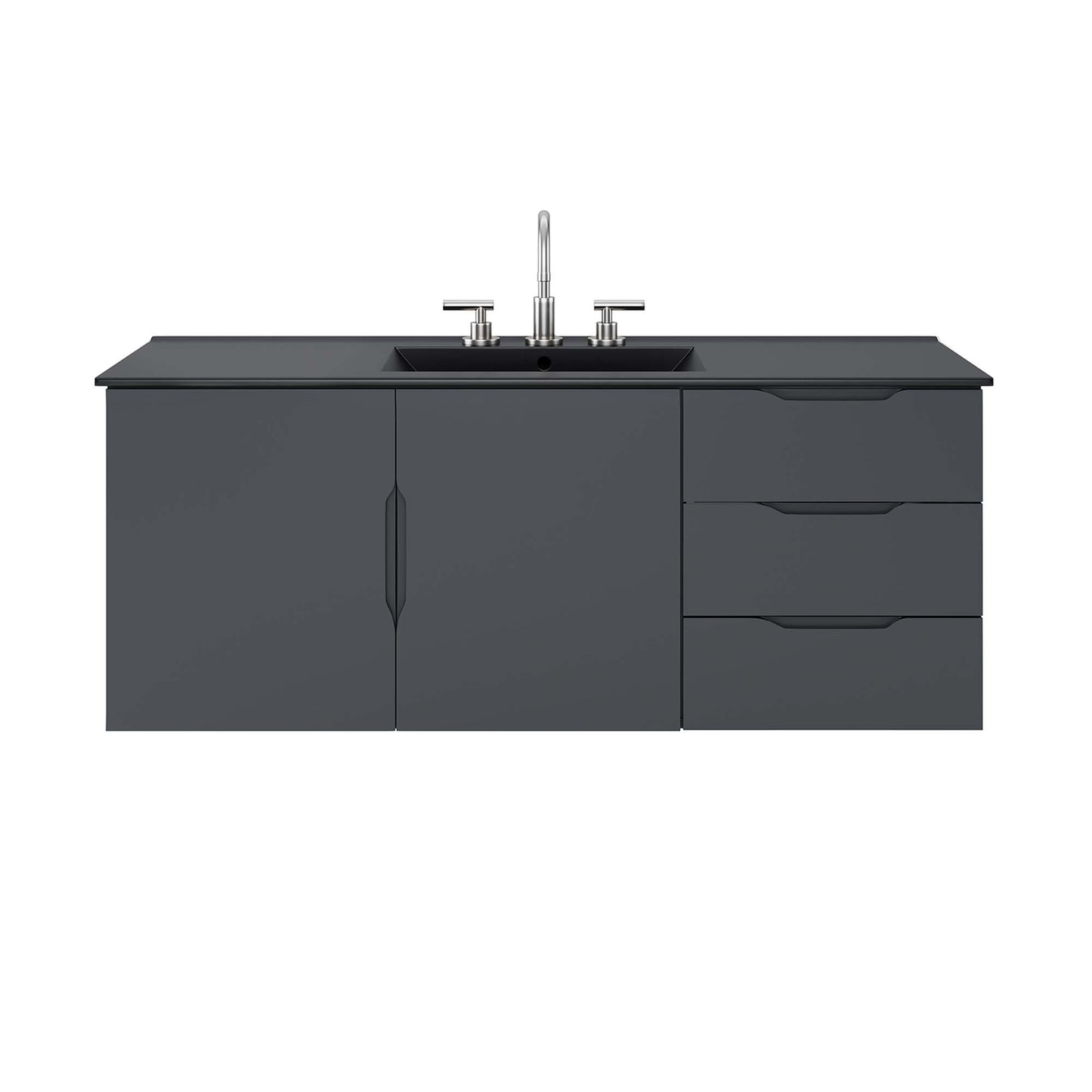 Modway - Vitality 48" Single Sink Bathroom Vanity by Modway Bathroom Vanities Black - EEI-5784-GRY-BLK
