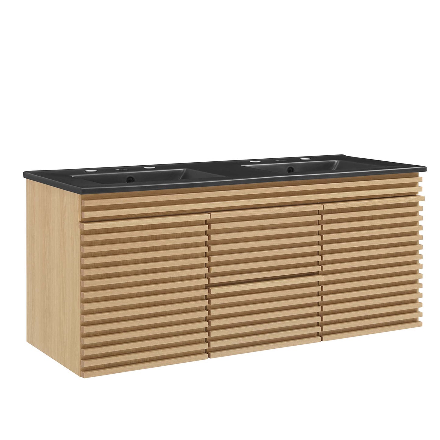 Modway Outlet Render 48" Wall-Mount Bathroom Vanity by Modway Bathroom Furniture Oak Black - EEI-5802-OAK-BLK